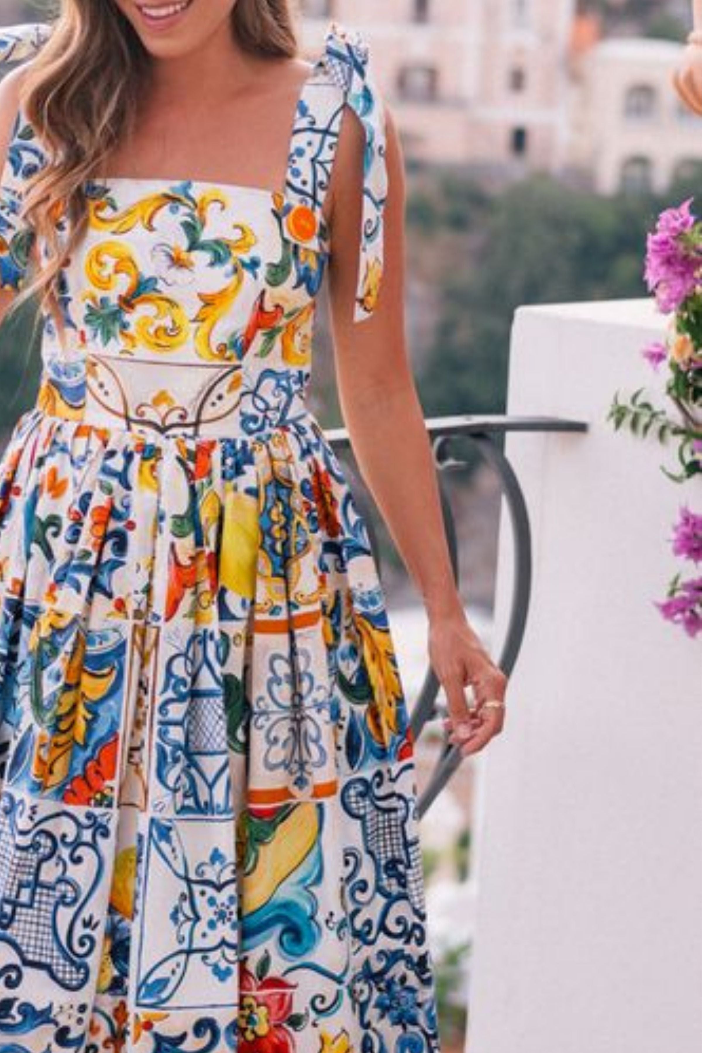 D&G PRINT RUFFLE DRESS