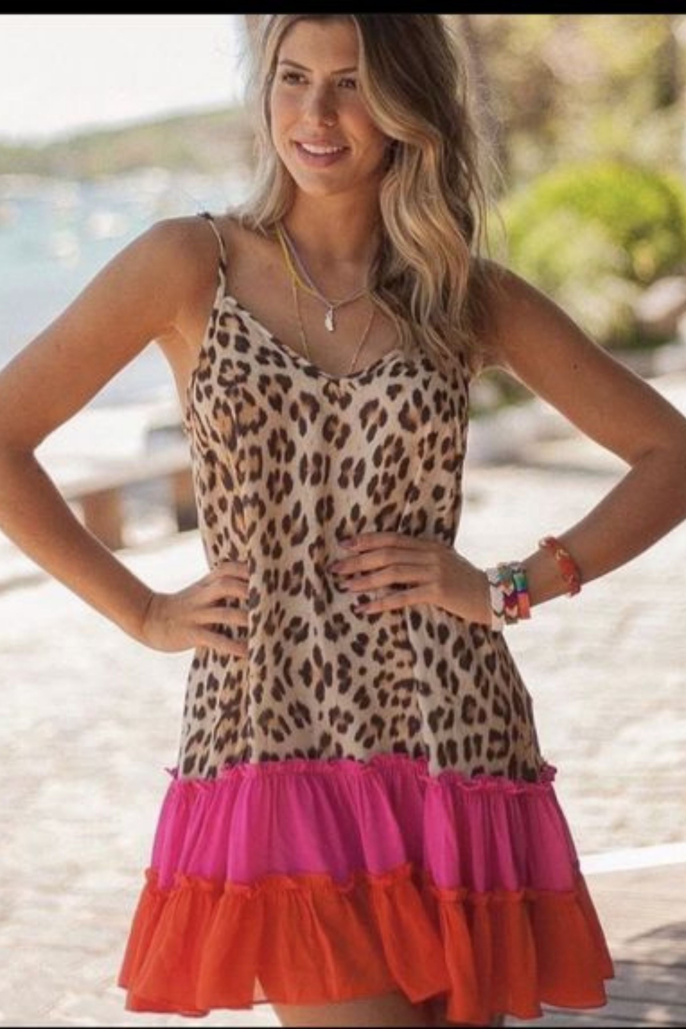 LEOPARD STRAP DRESS