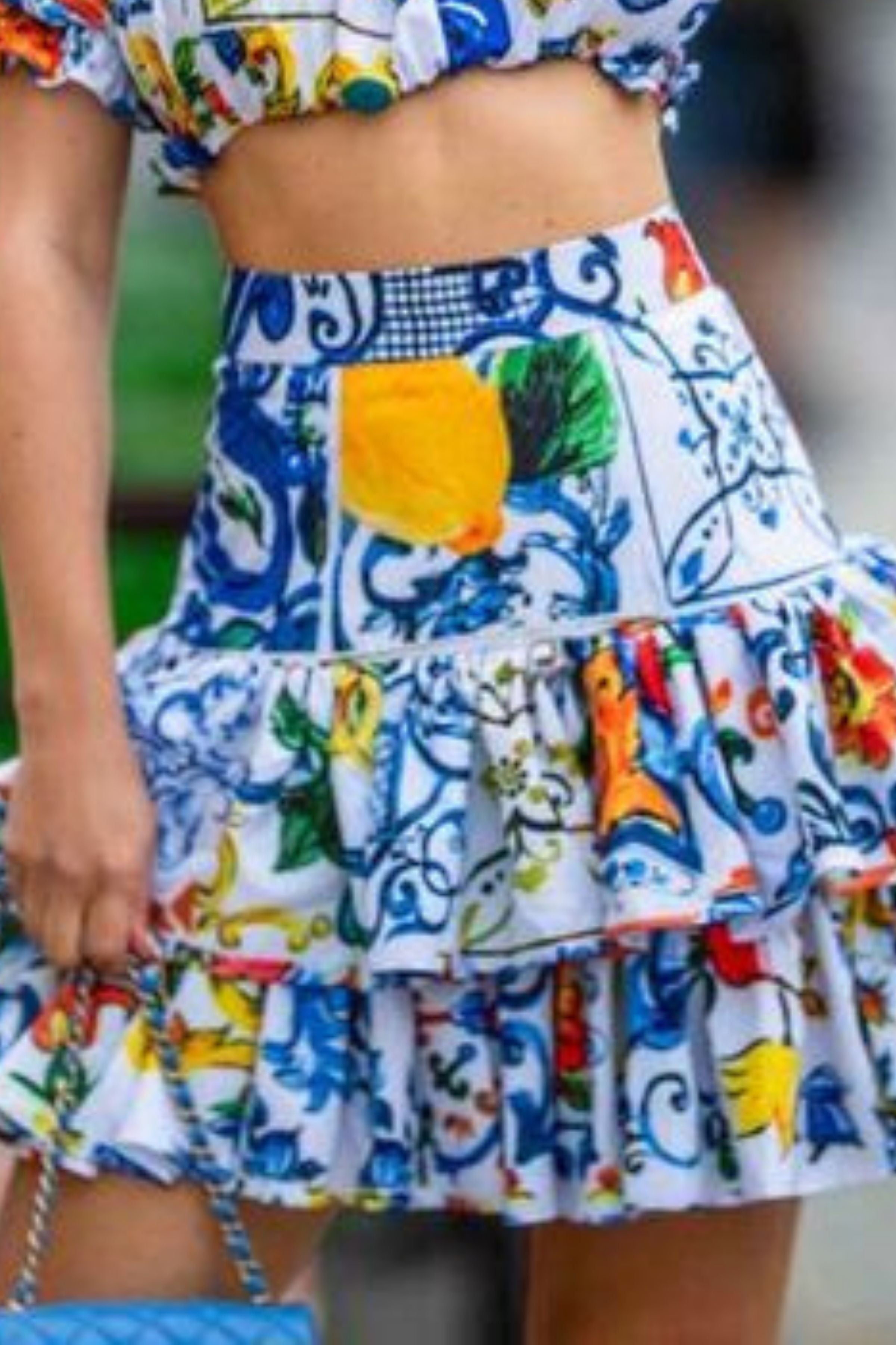 D&G CROP TOP AND SKIRT