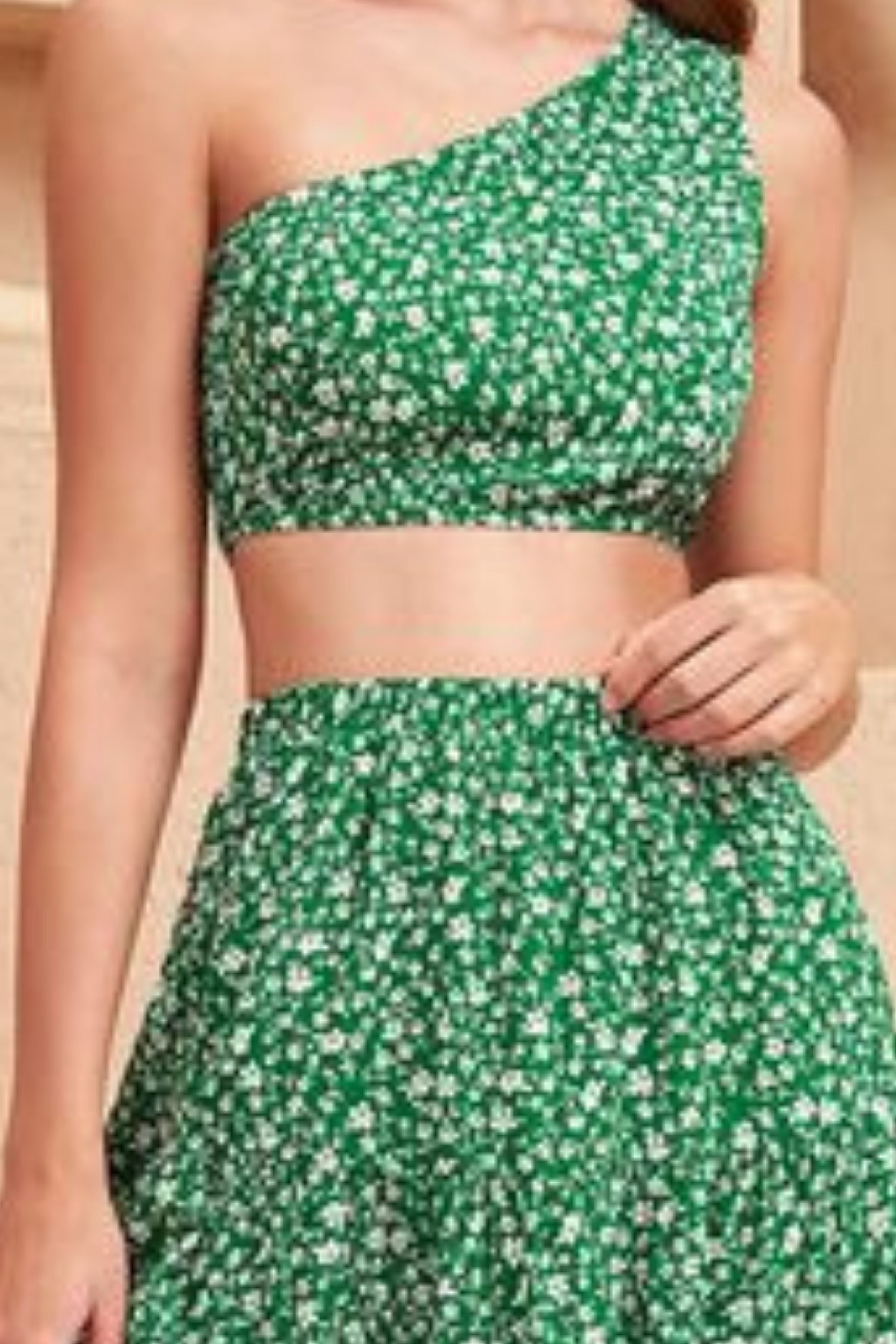 JASMINE ONE SHOULDER TOP & RUFFLE HEM SKIRT