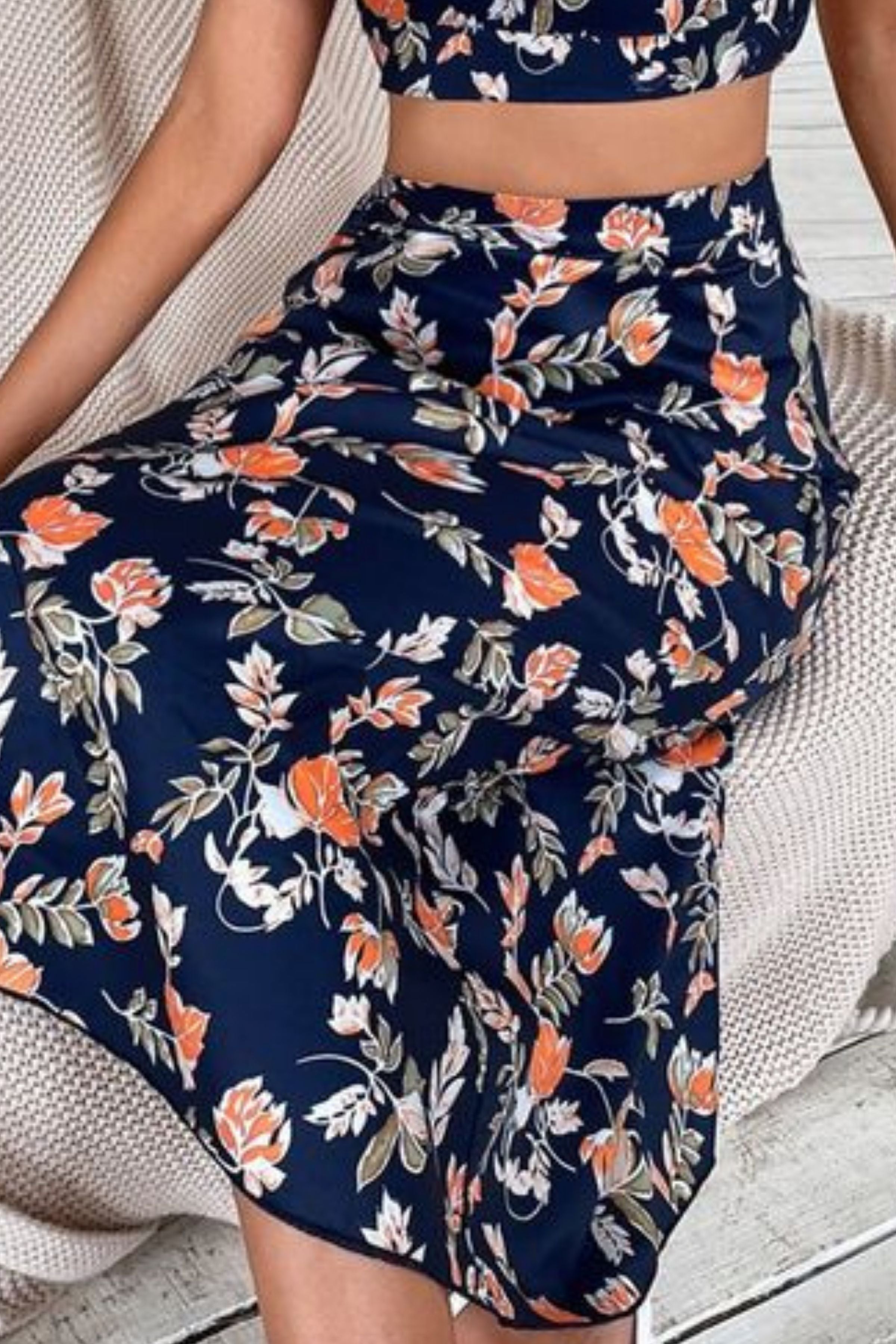 MARDI GRASS ONE SHOULDER TOP & SKIRT