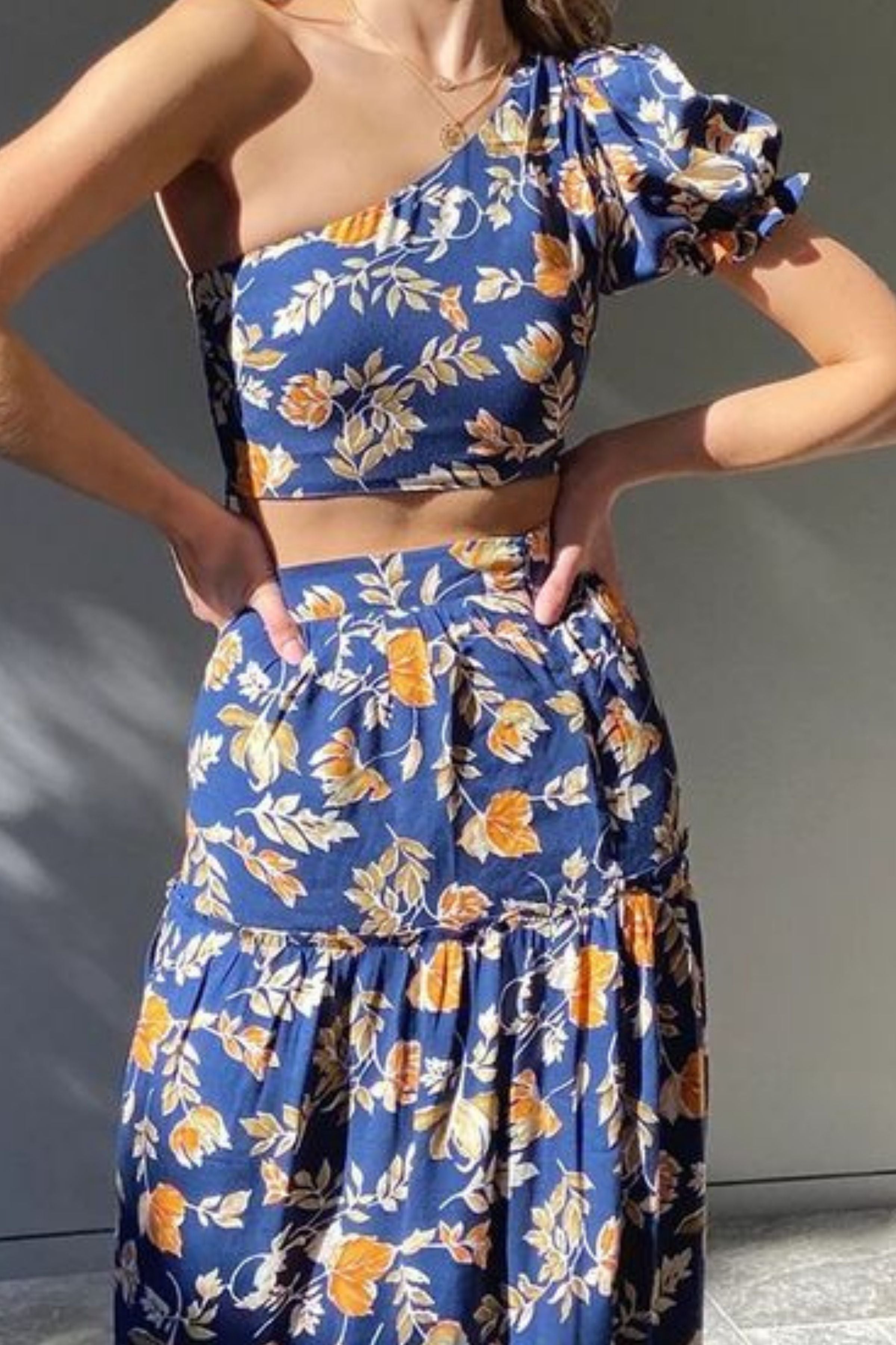 POPPY ONE SHOULDER TOPAND RUFFLE SKIRT