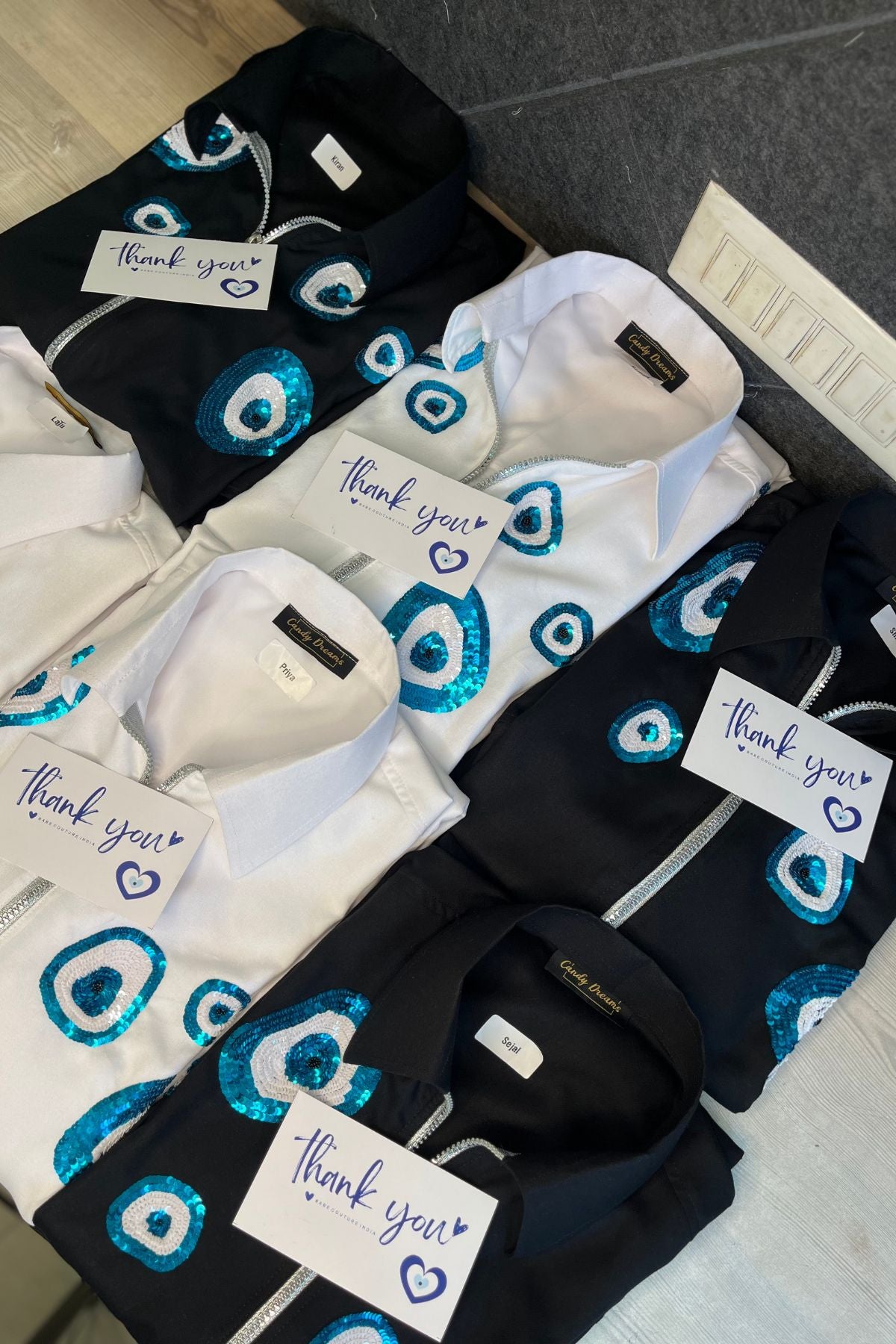 EVIL EYE MOTIF SHIRT DRESS