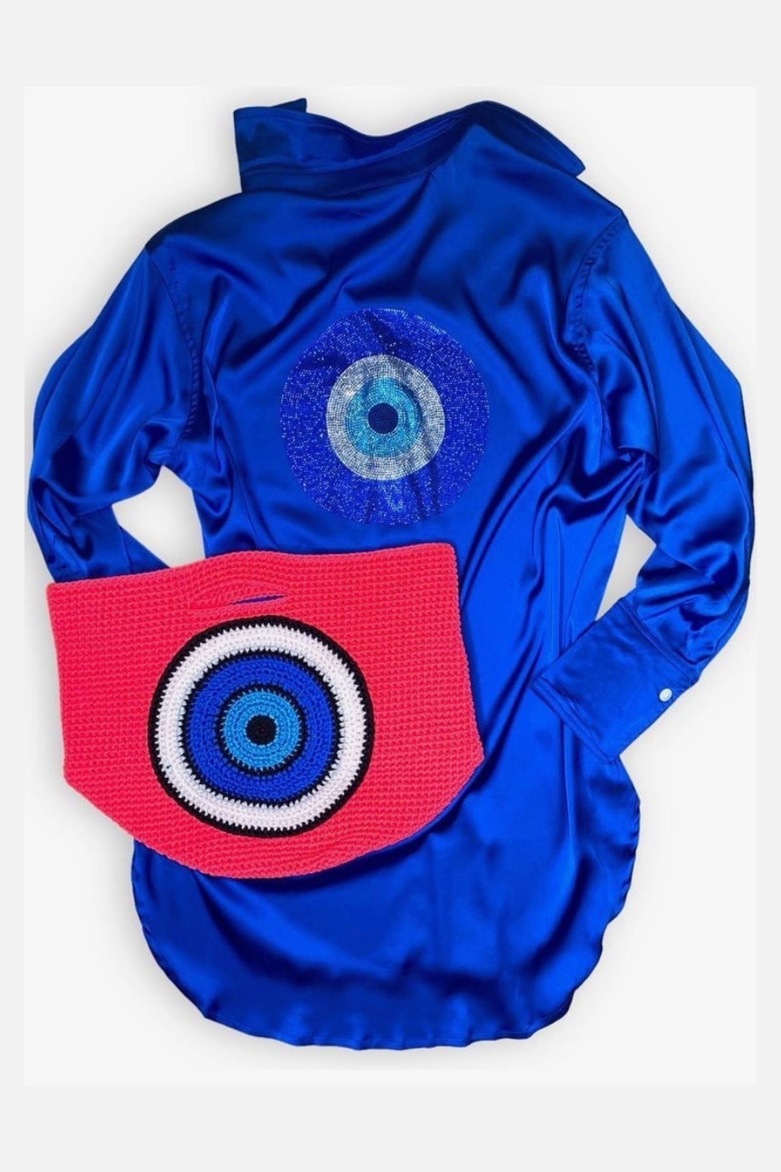 CHERRY BLOSSOM EVIL EYE BAG