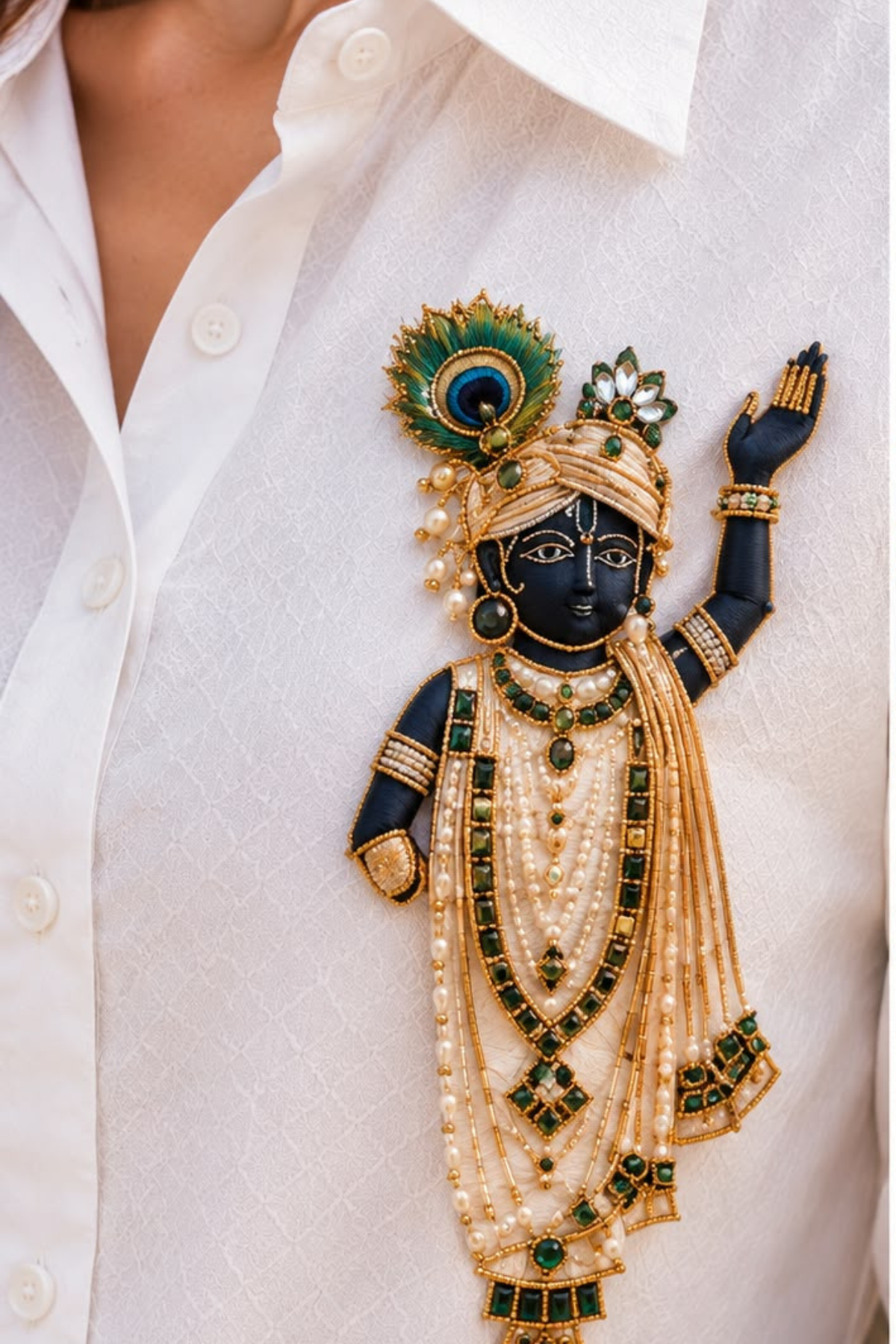 Shreenathji Divine Handwork shirt