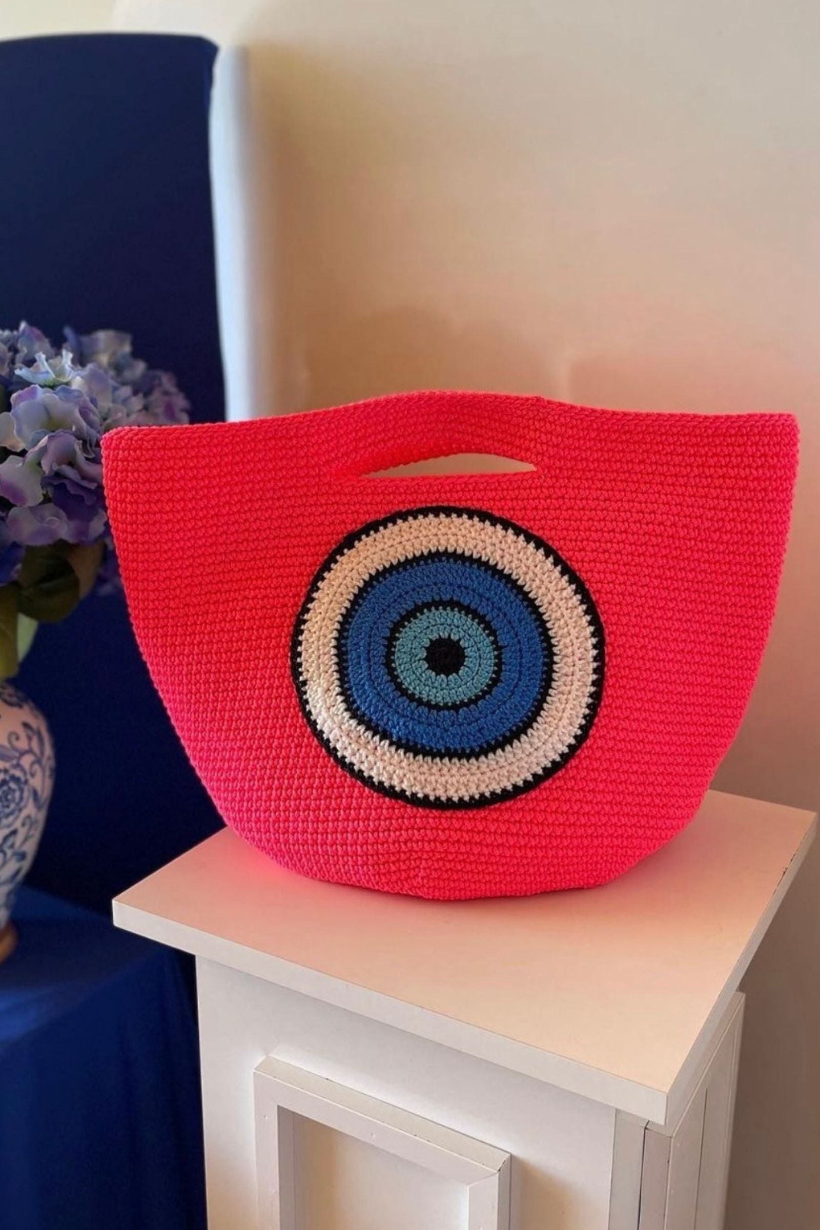 CHERRY BLOSSOM EVIL EYE BAG