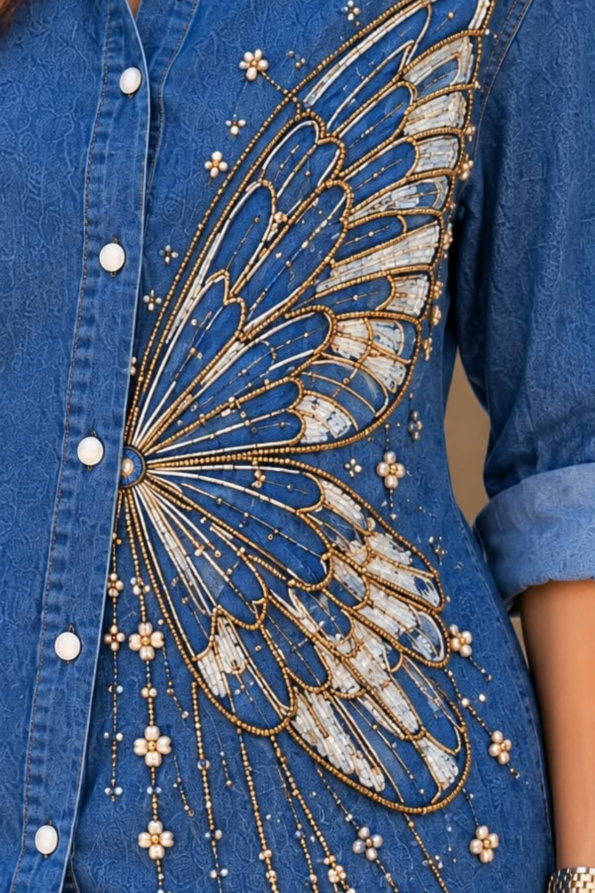 Denim Butterfly Shirt dress