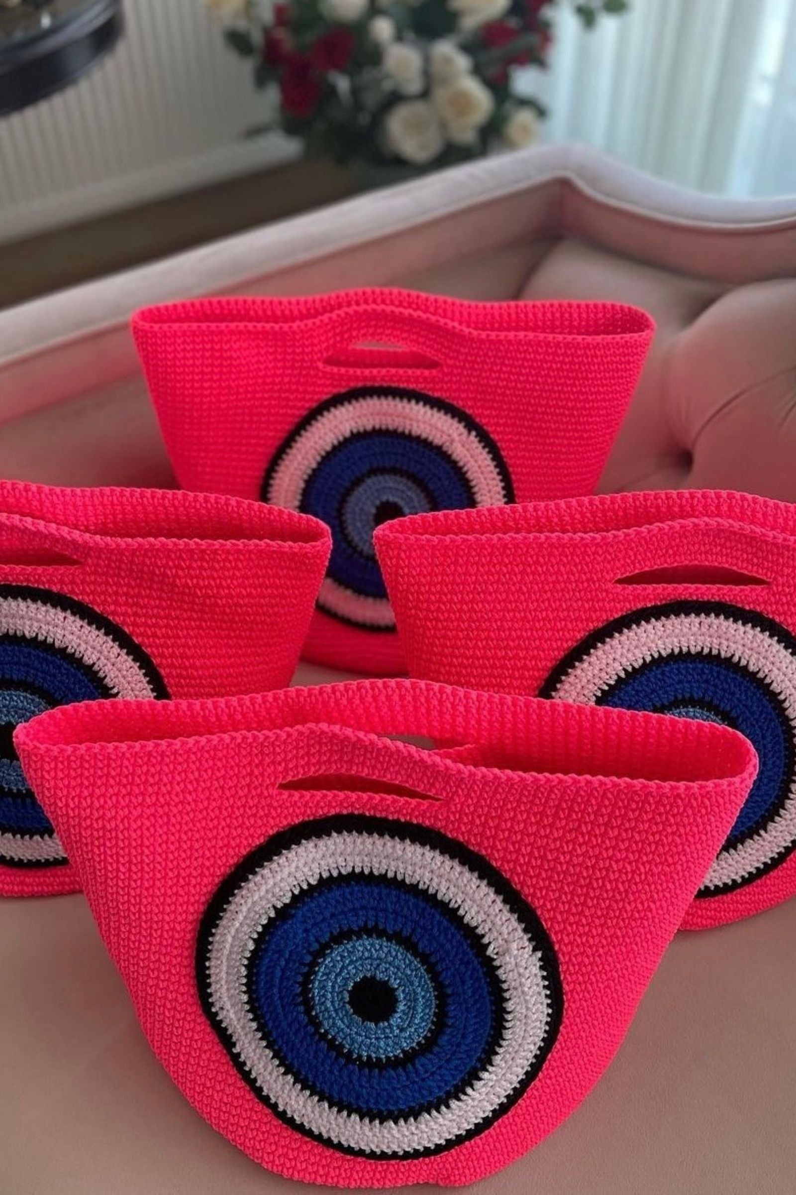 CHERRY BLOSSOM EVIL EYE BAG