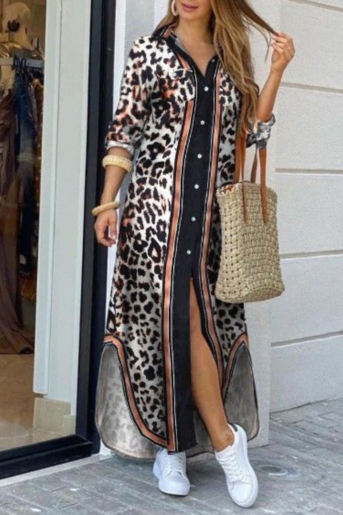 Exotic Stride  Shirt Dress