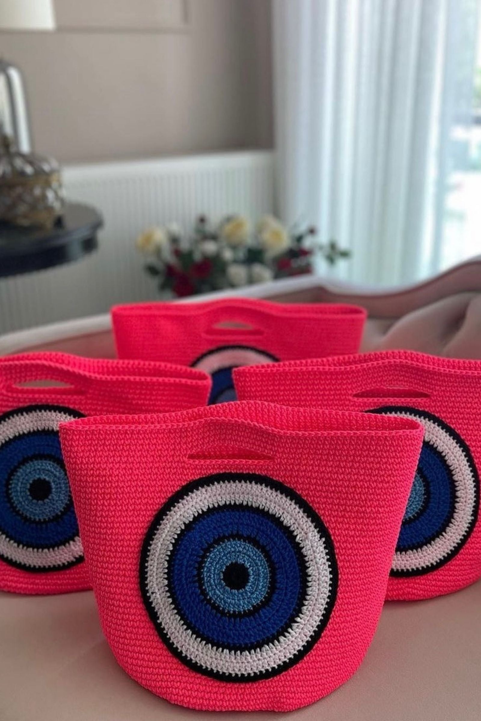 CHERRY BLOSSOM EVIL EYE BAG