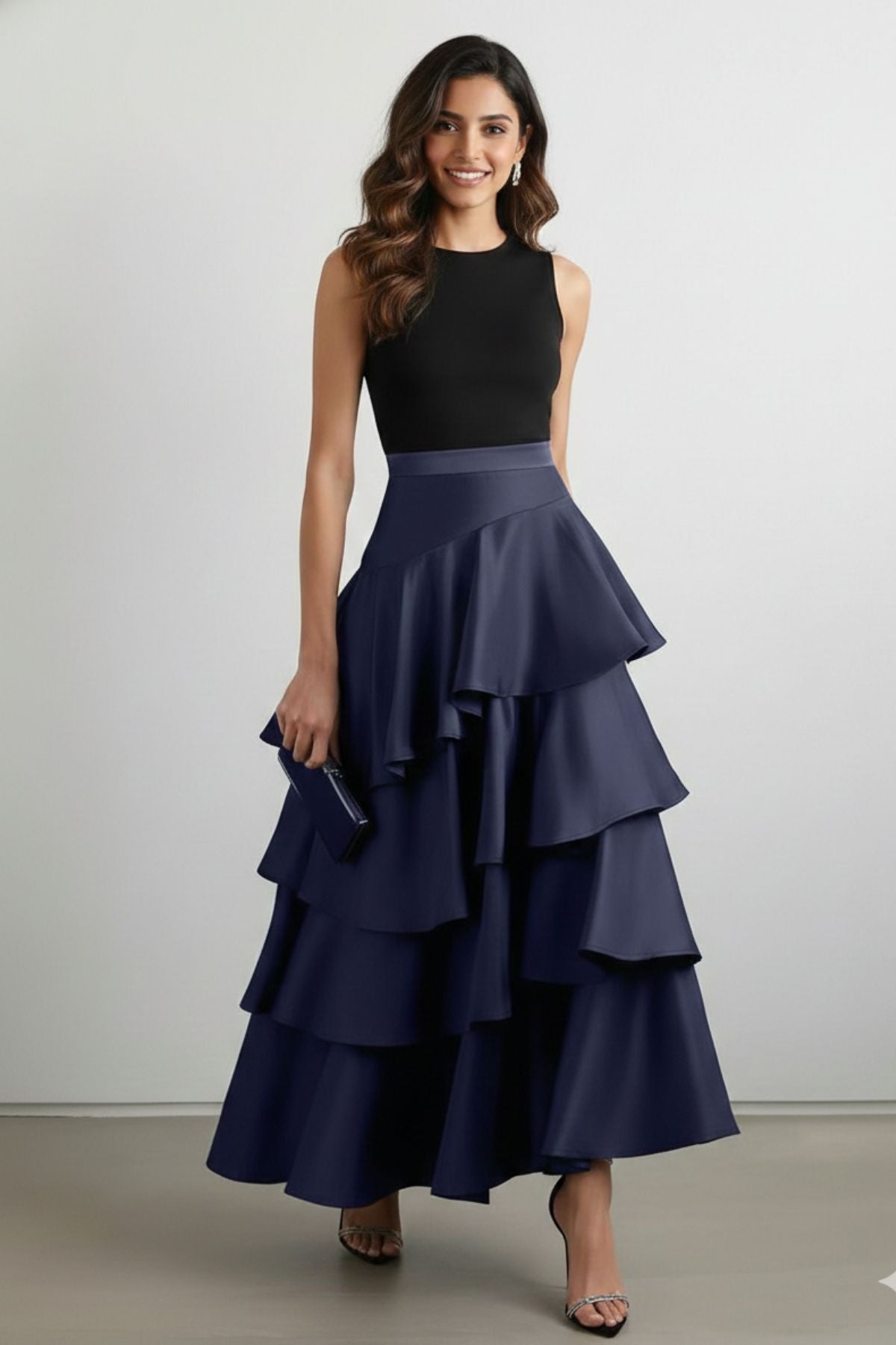 Navy Layered Skirt