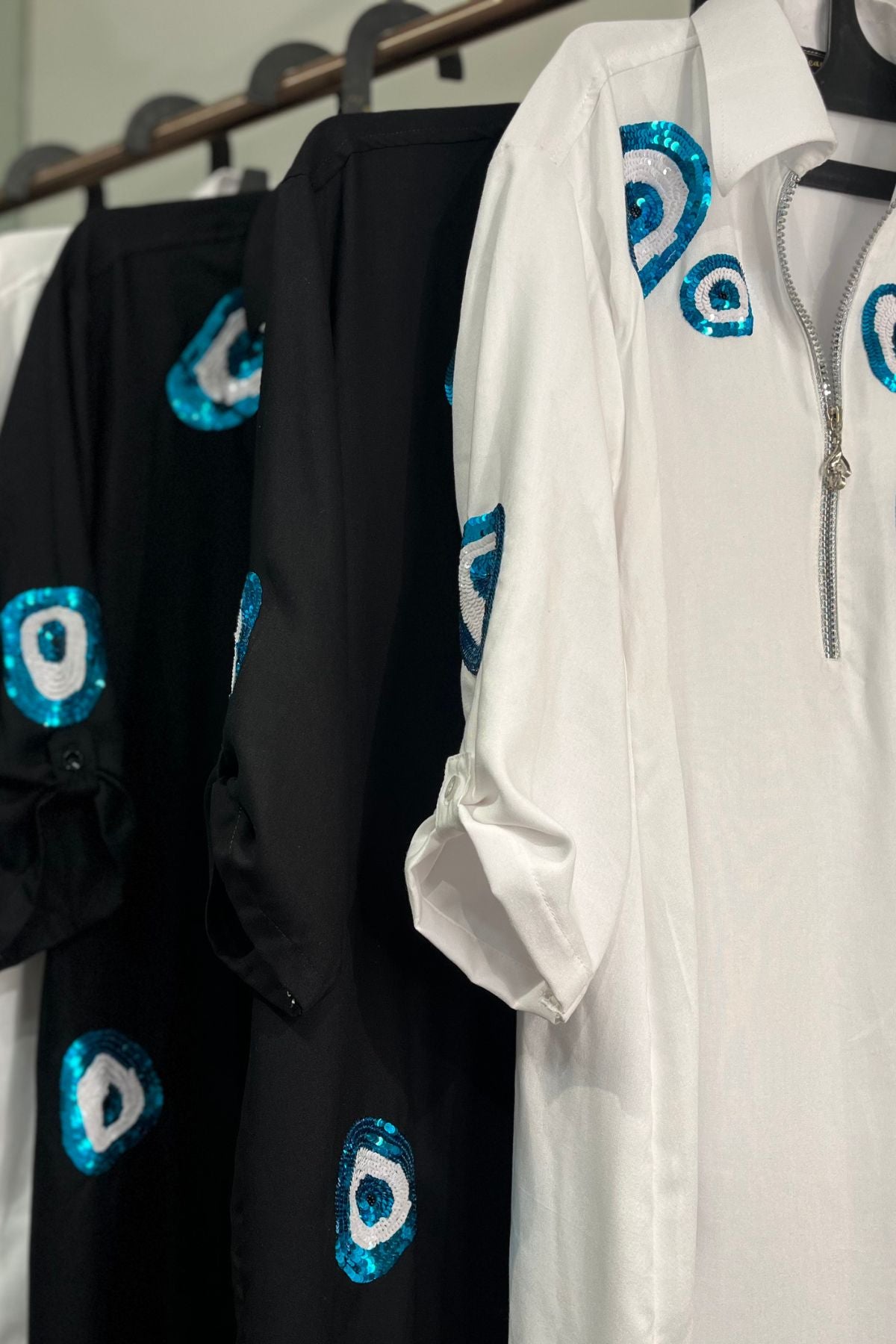 EVIL EYE MOTIF SHIRT DRESS