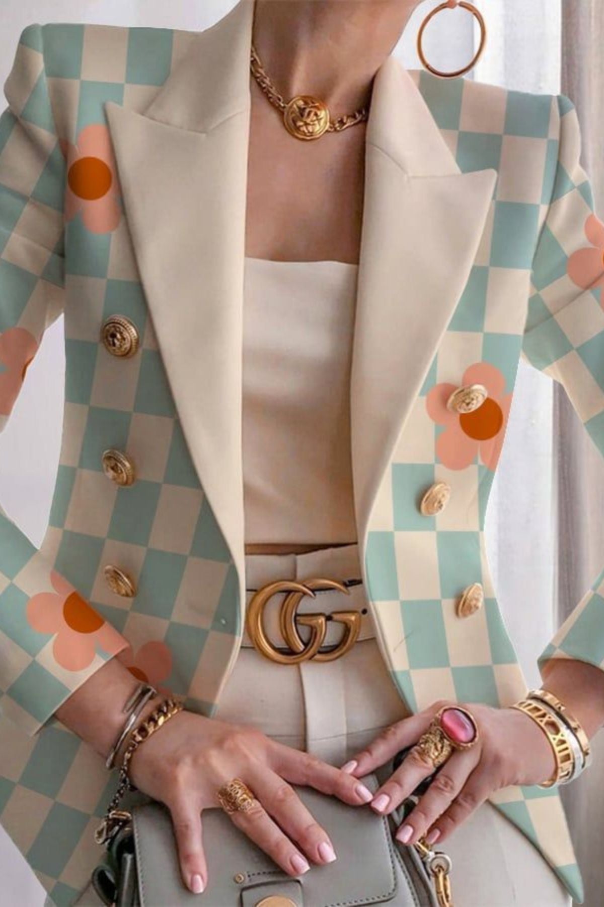 Bloom Grid Blazer