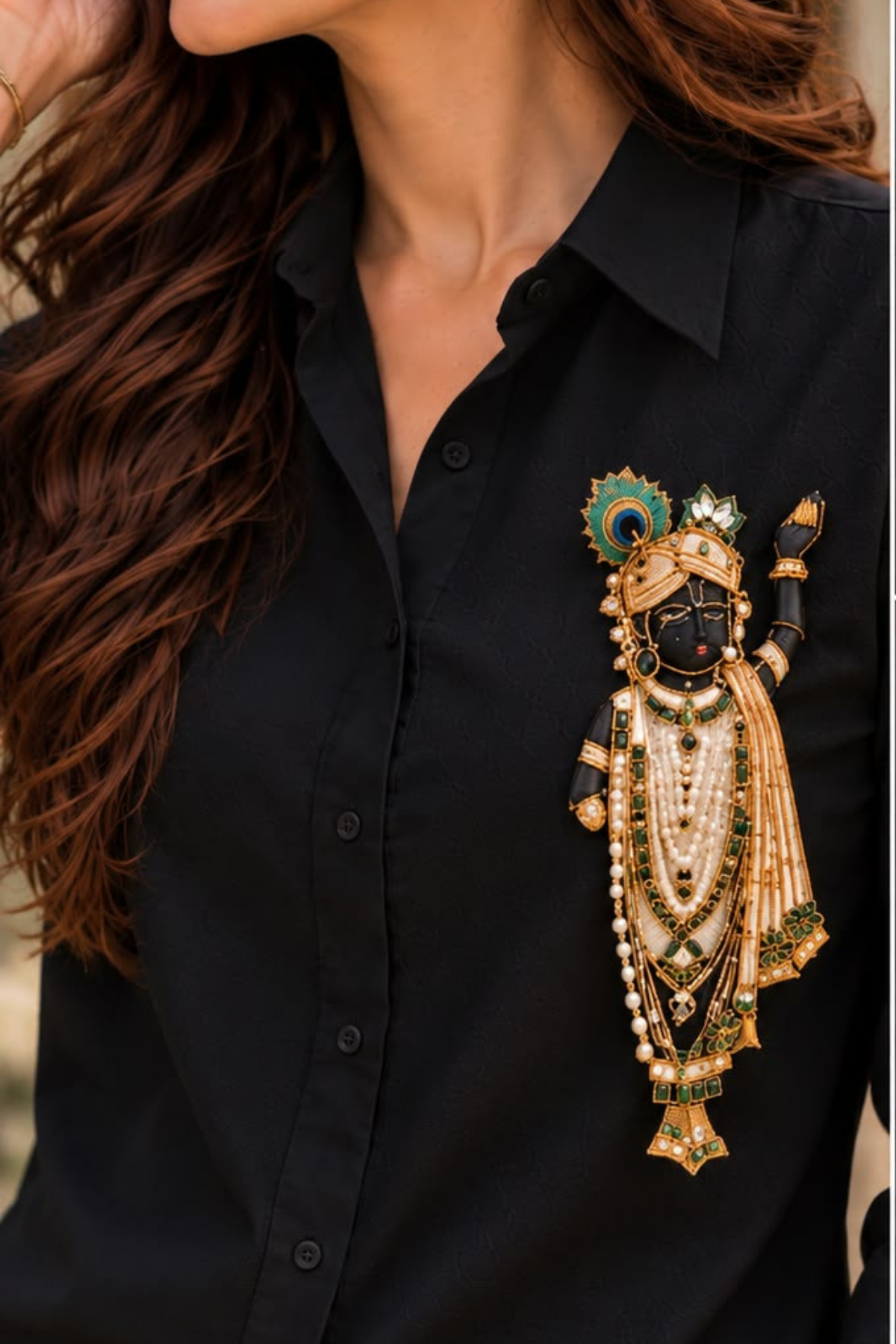 Shreenathji Divine Handwork shirt