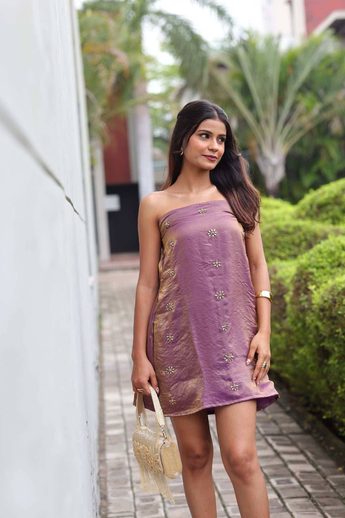 Crushed Rose Gold Dress