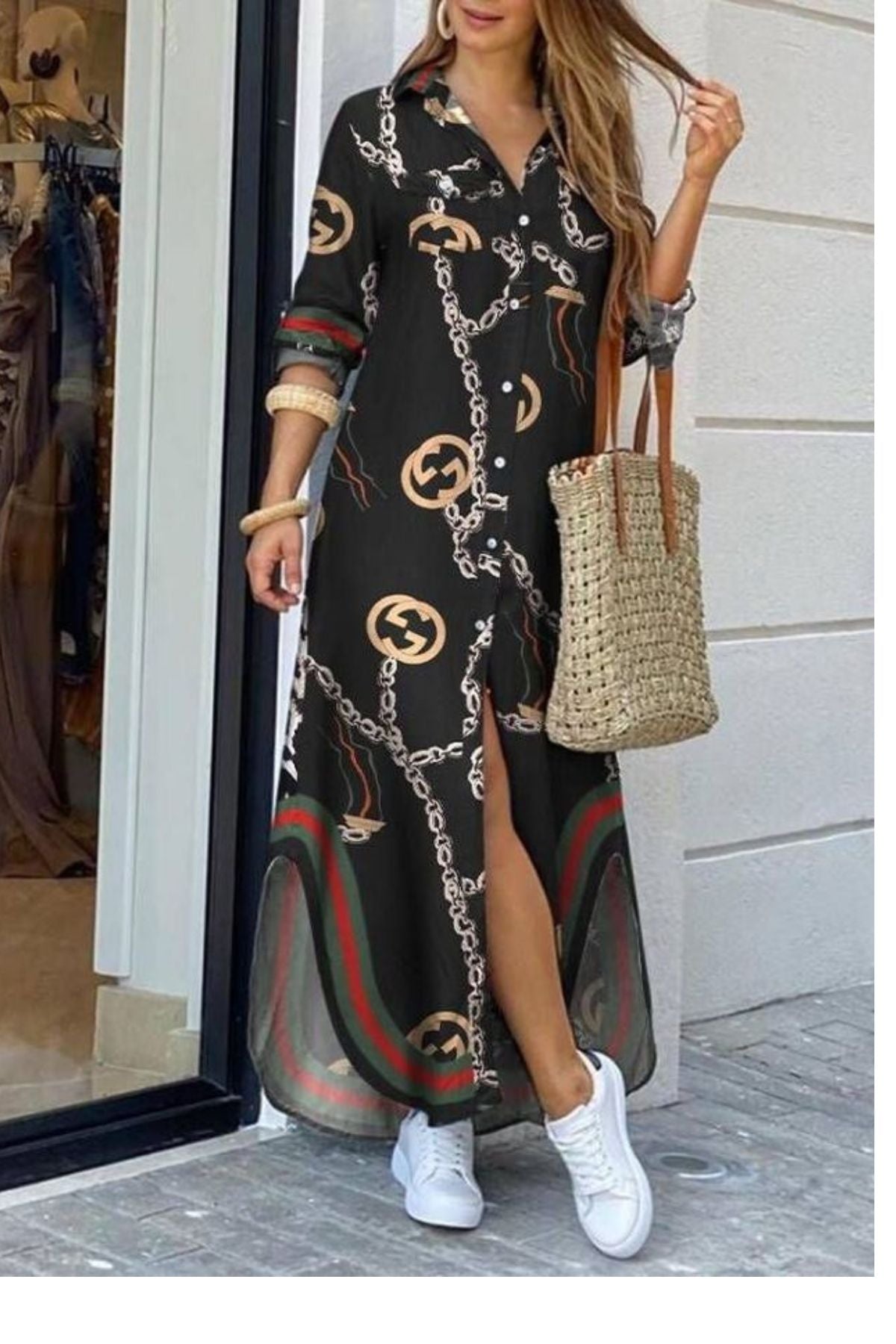 Glamour Gold Shirt Dress