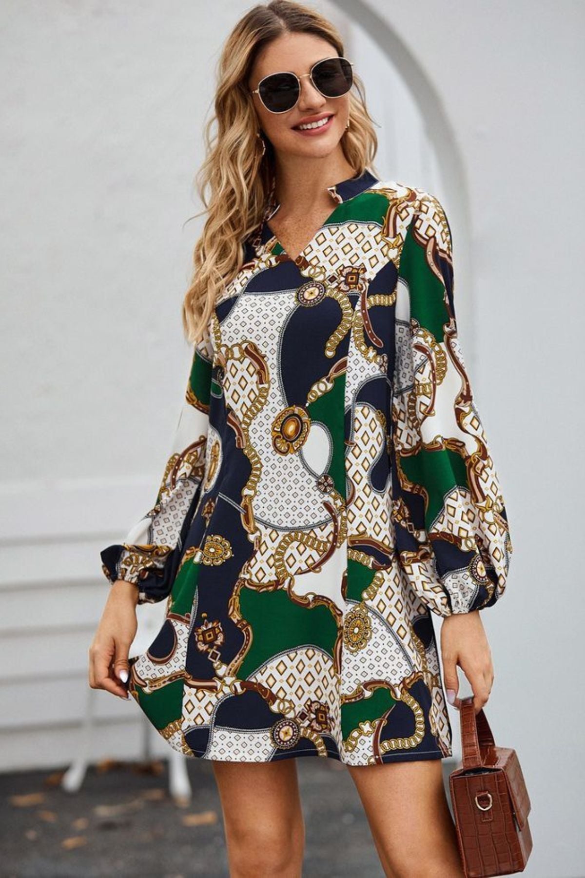 Golden Glamour Shirt Dress