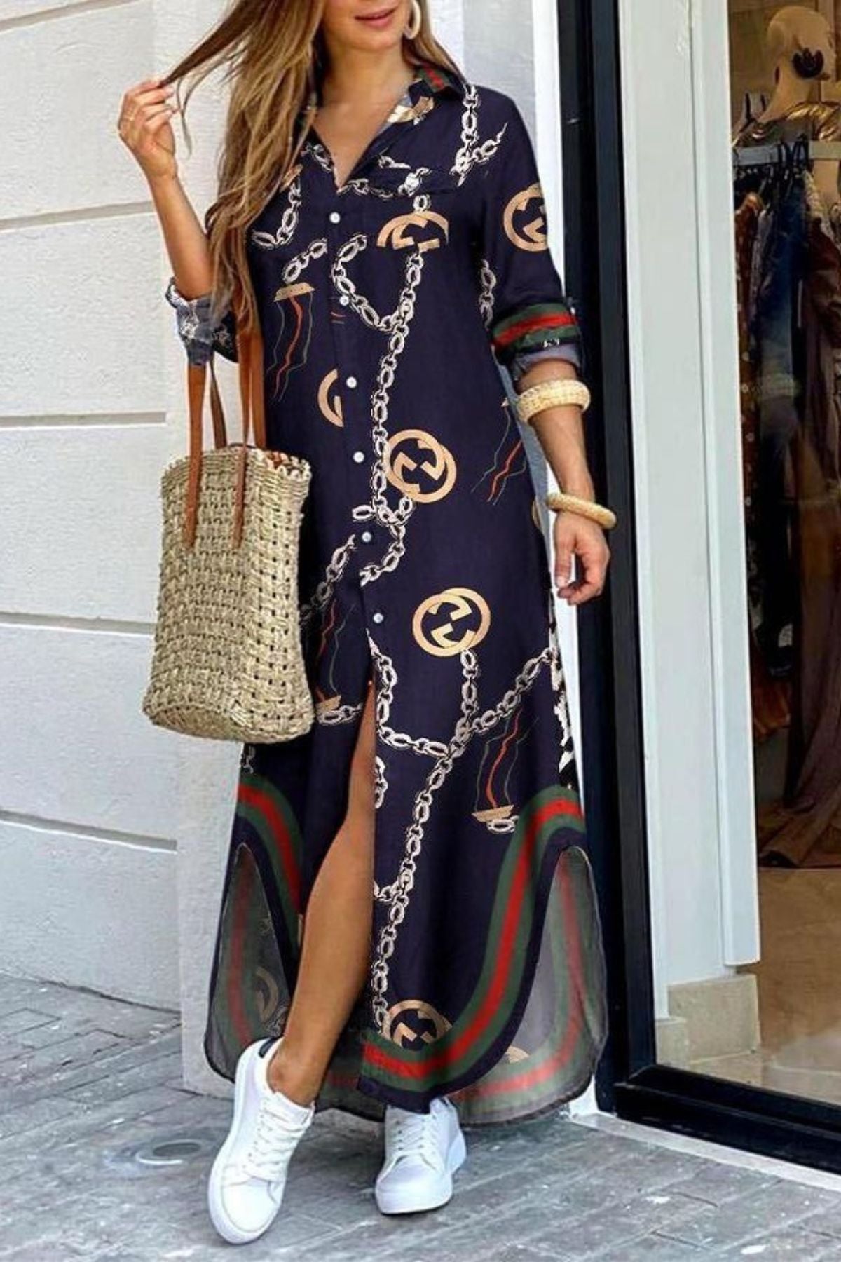 Nevy Charm Shirt Dress