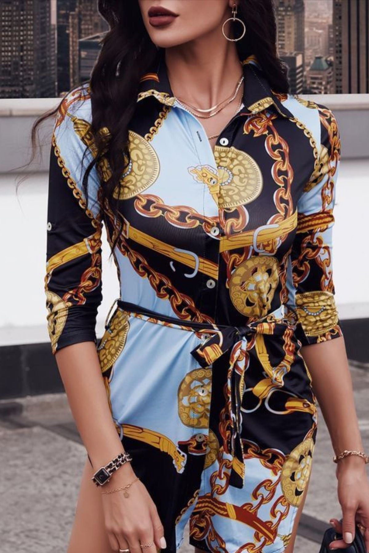 Lavish Chain Shirt Dress.