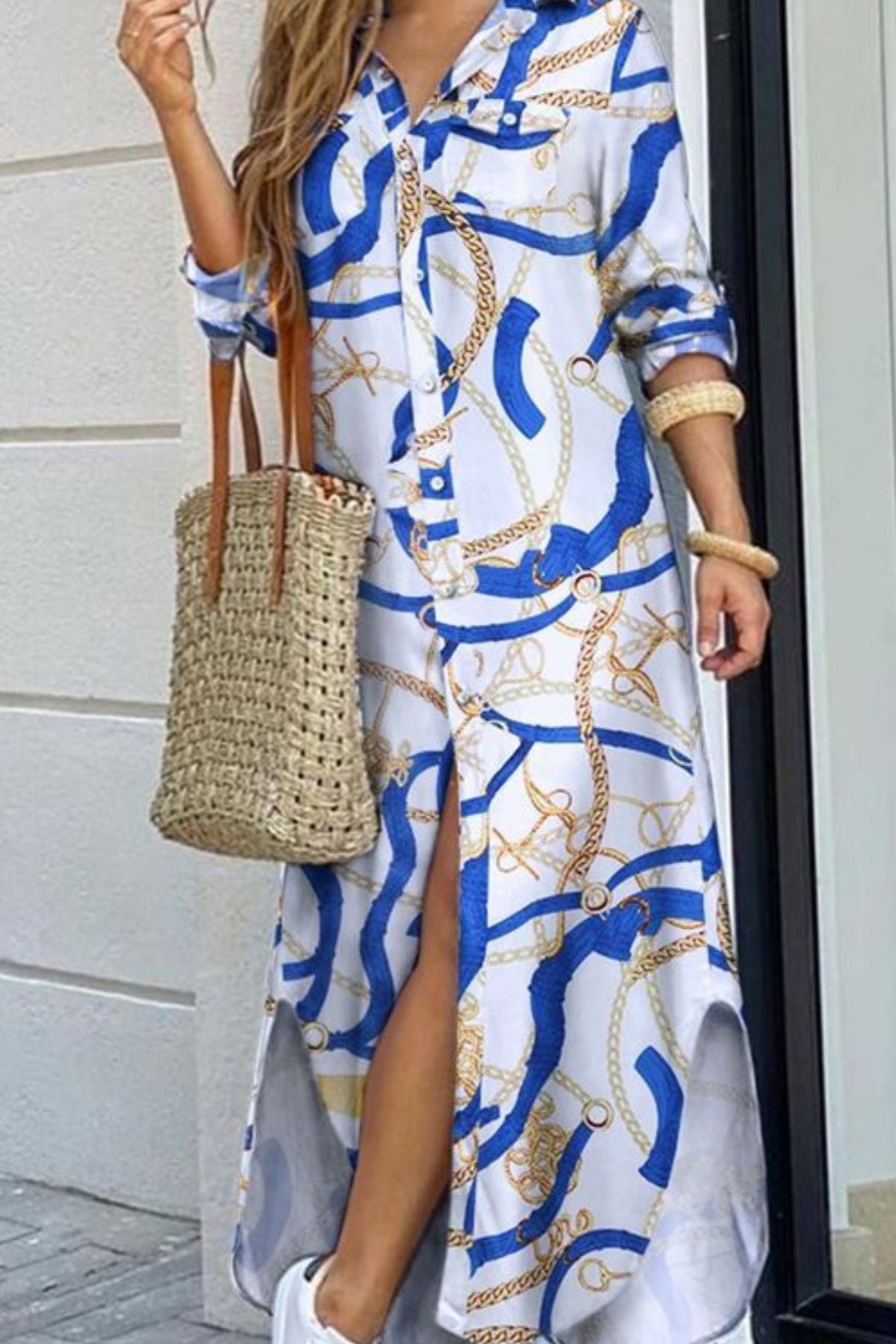 Blue Aura shirt dress