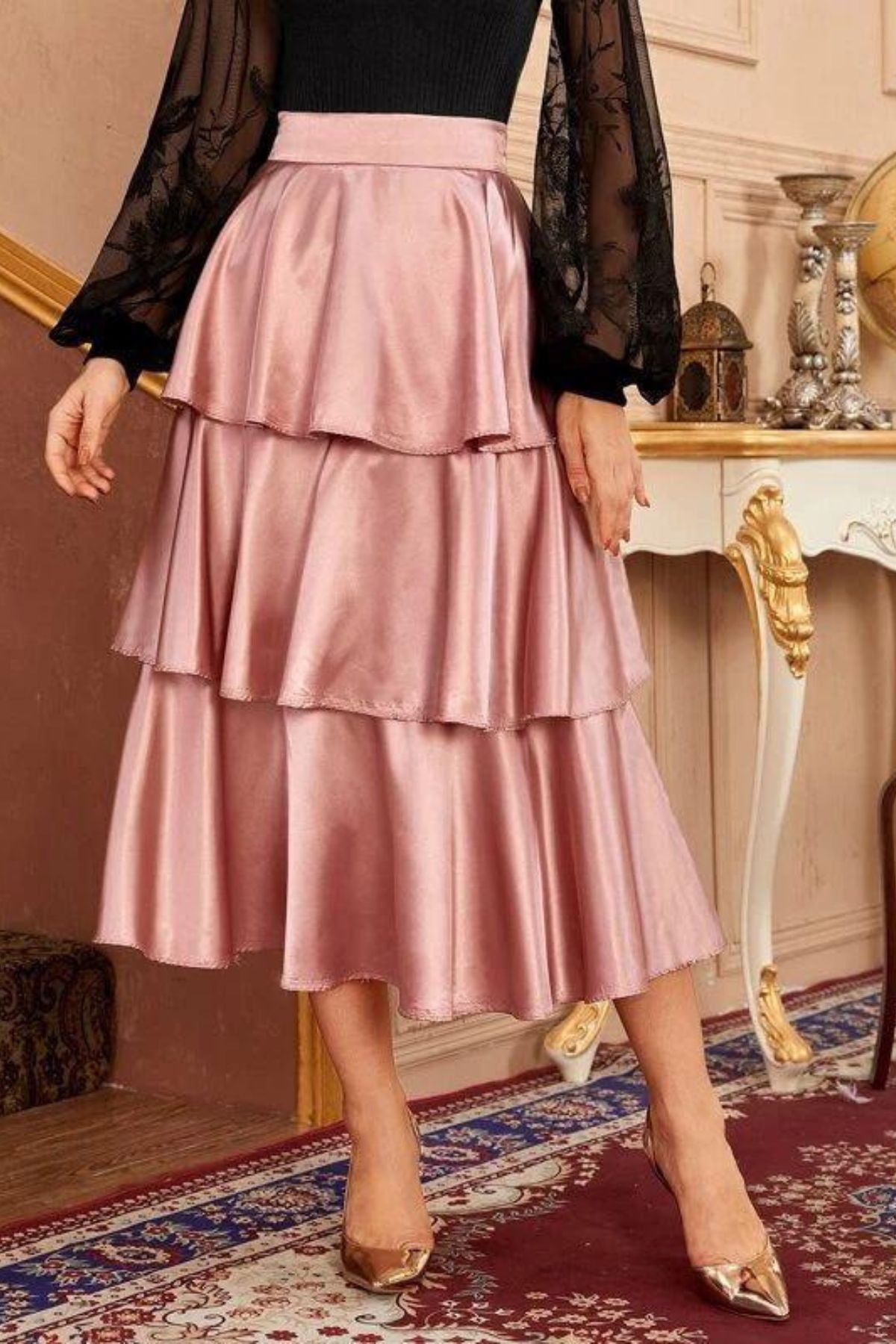 Rose Glow Ruffle Skirt