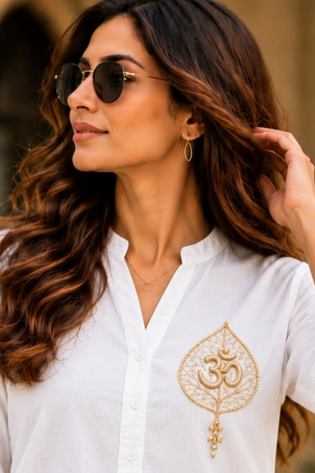 Om Motif Embroidered Kurta Set