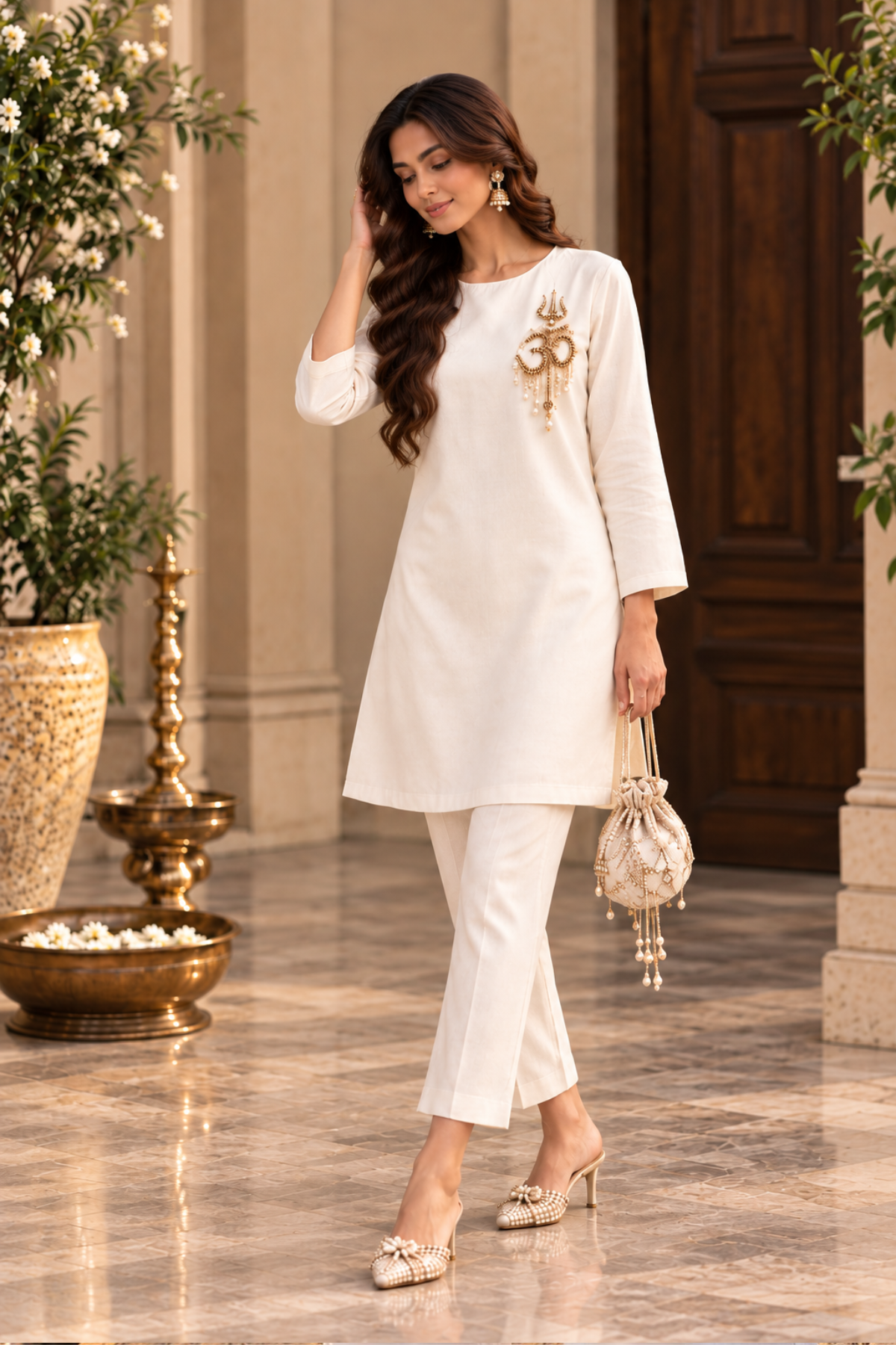 Noir Divine Embroidered Kurta set