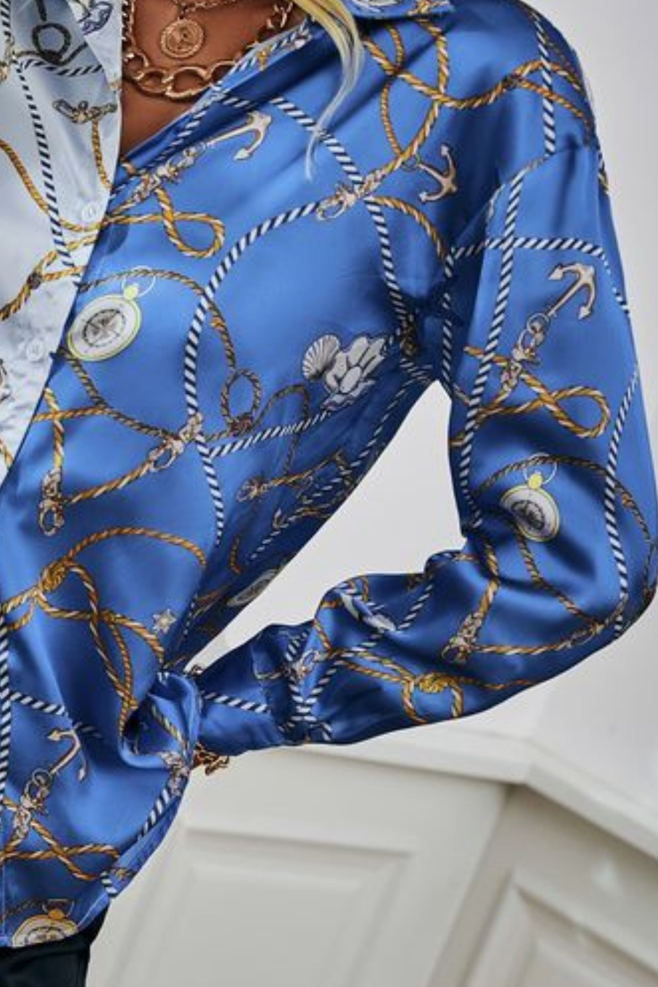 2 TONE CHAIN SATIN SHIRT 1