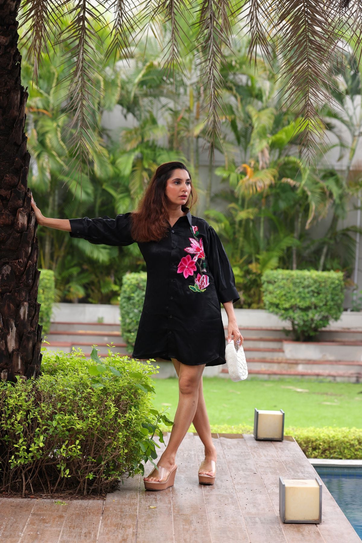 Blush Bloom Shirt Dress