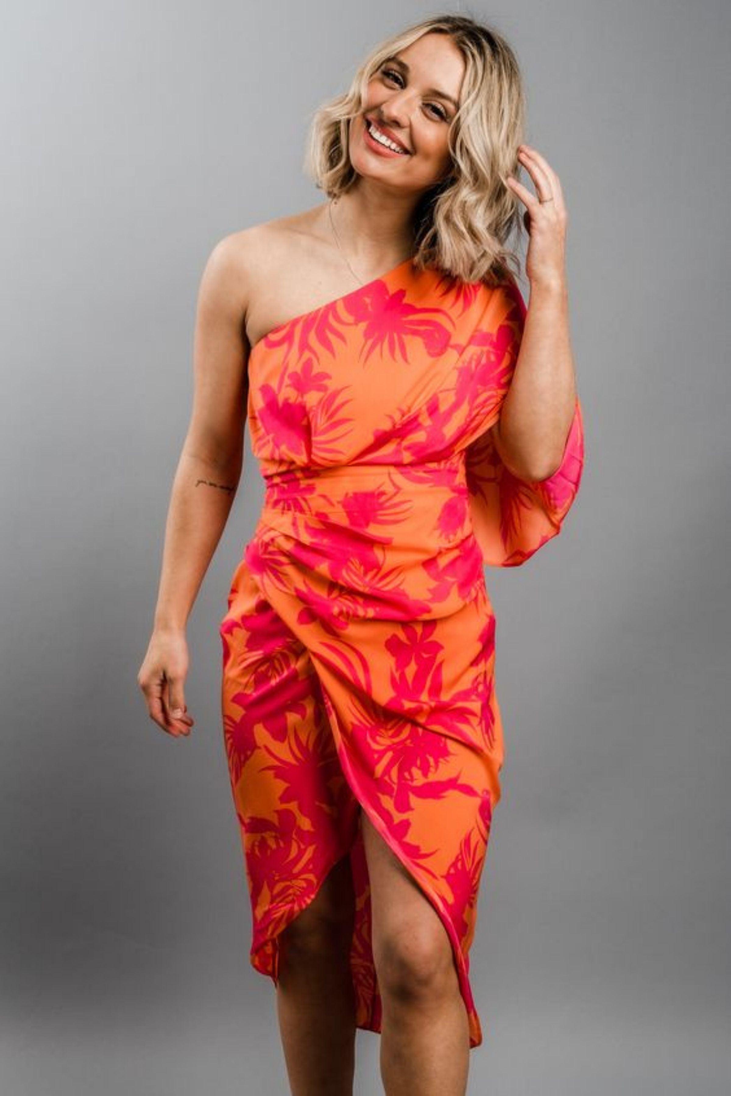 PAPAYA ONE SHOULDER DRESS