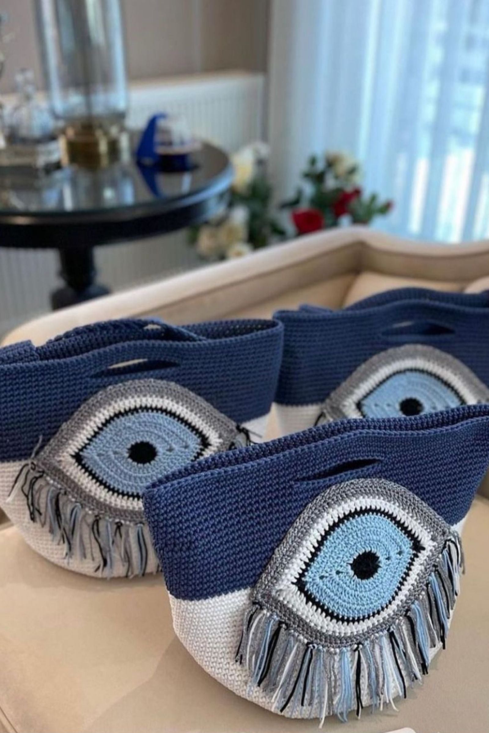 SAPPHIRE EVIL EYE BAG