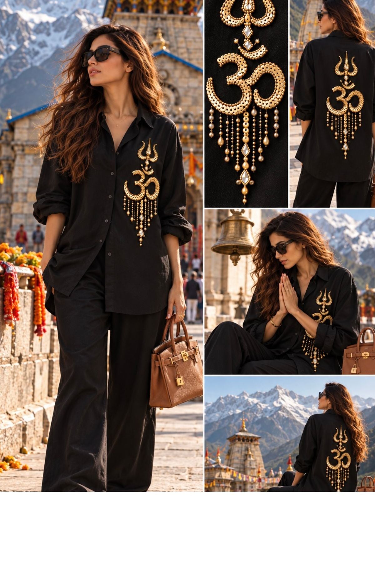 Trishul & Om Embroidered Shirt Pant Set