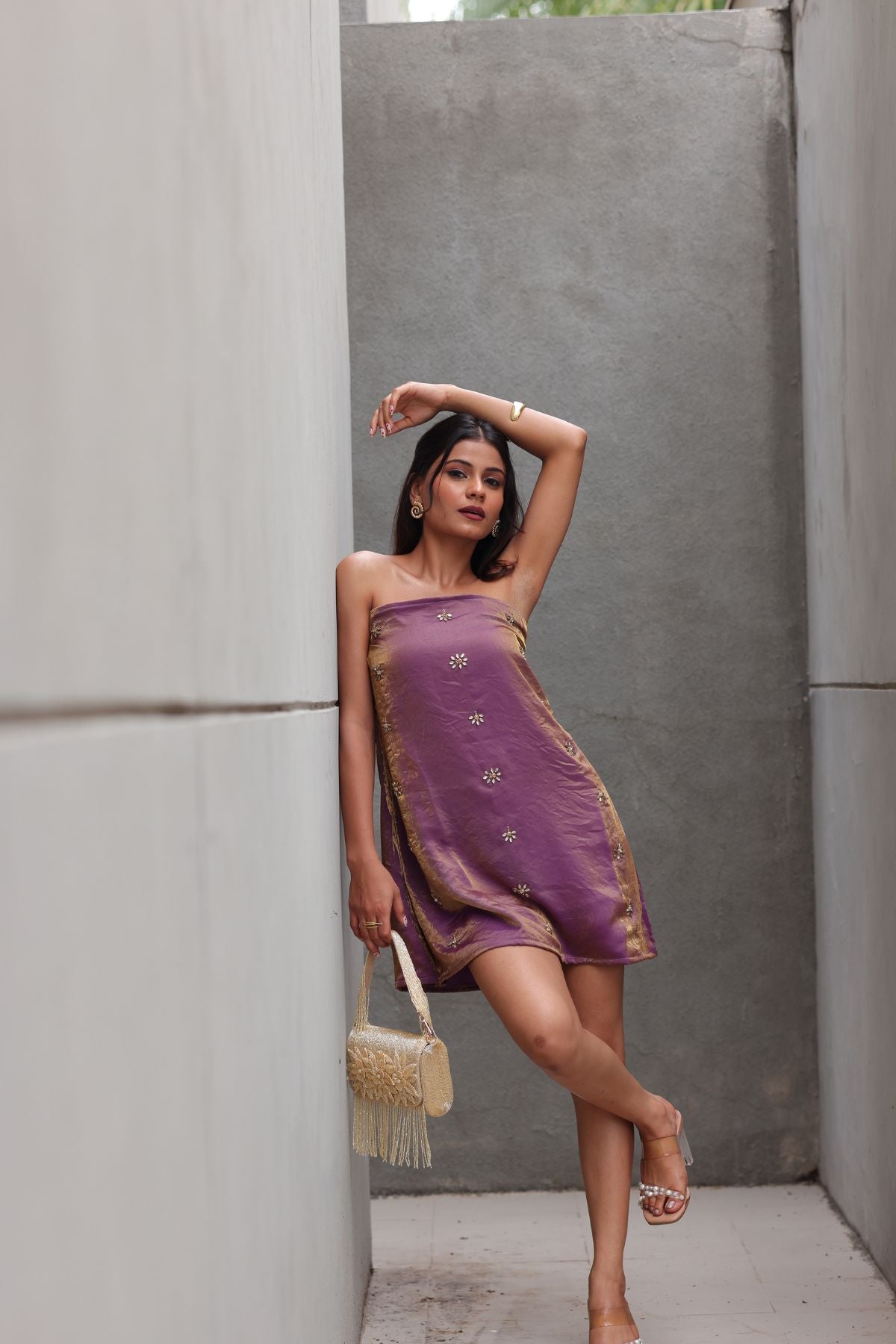 Crushed Rose Gold Dress