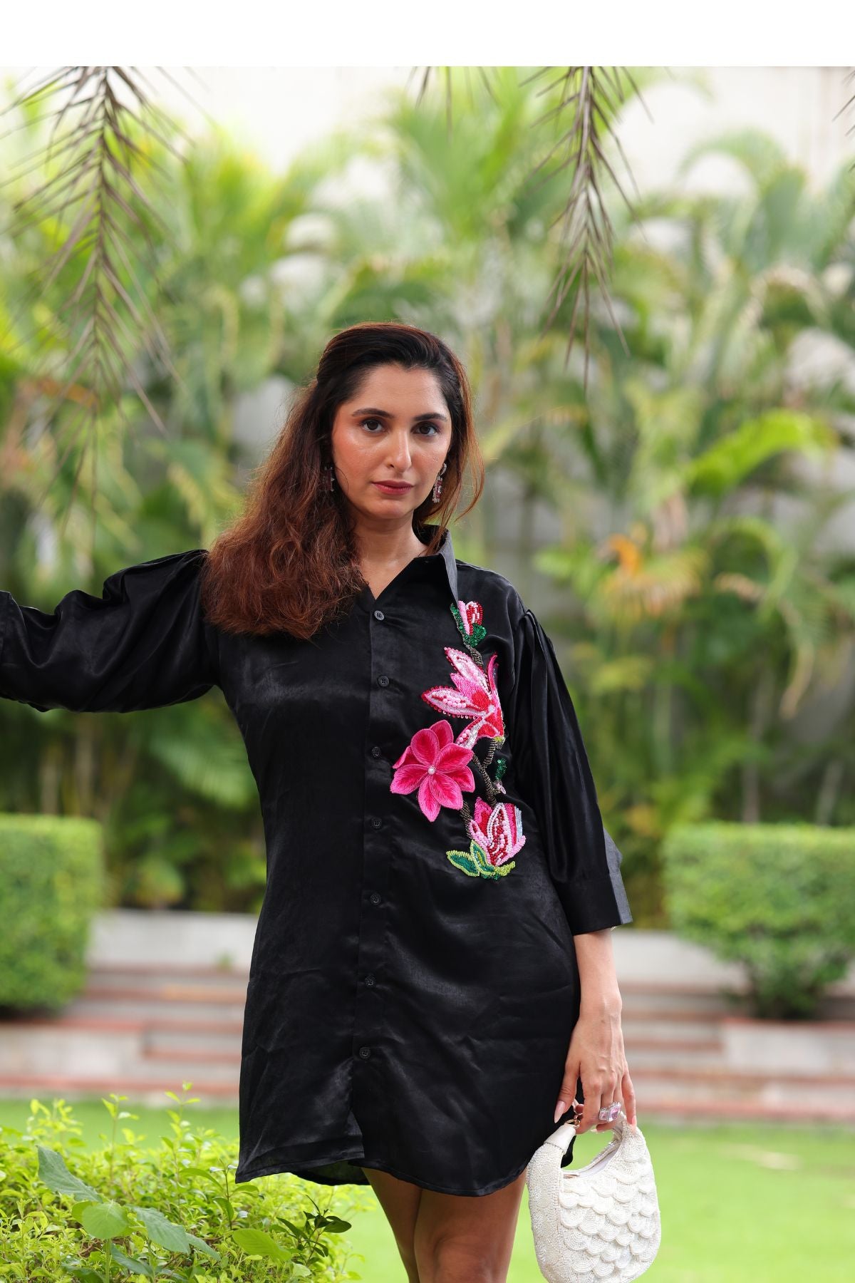 Blush Bloom Shirt Dress