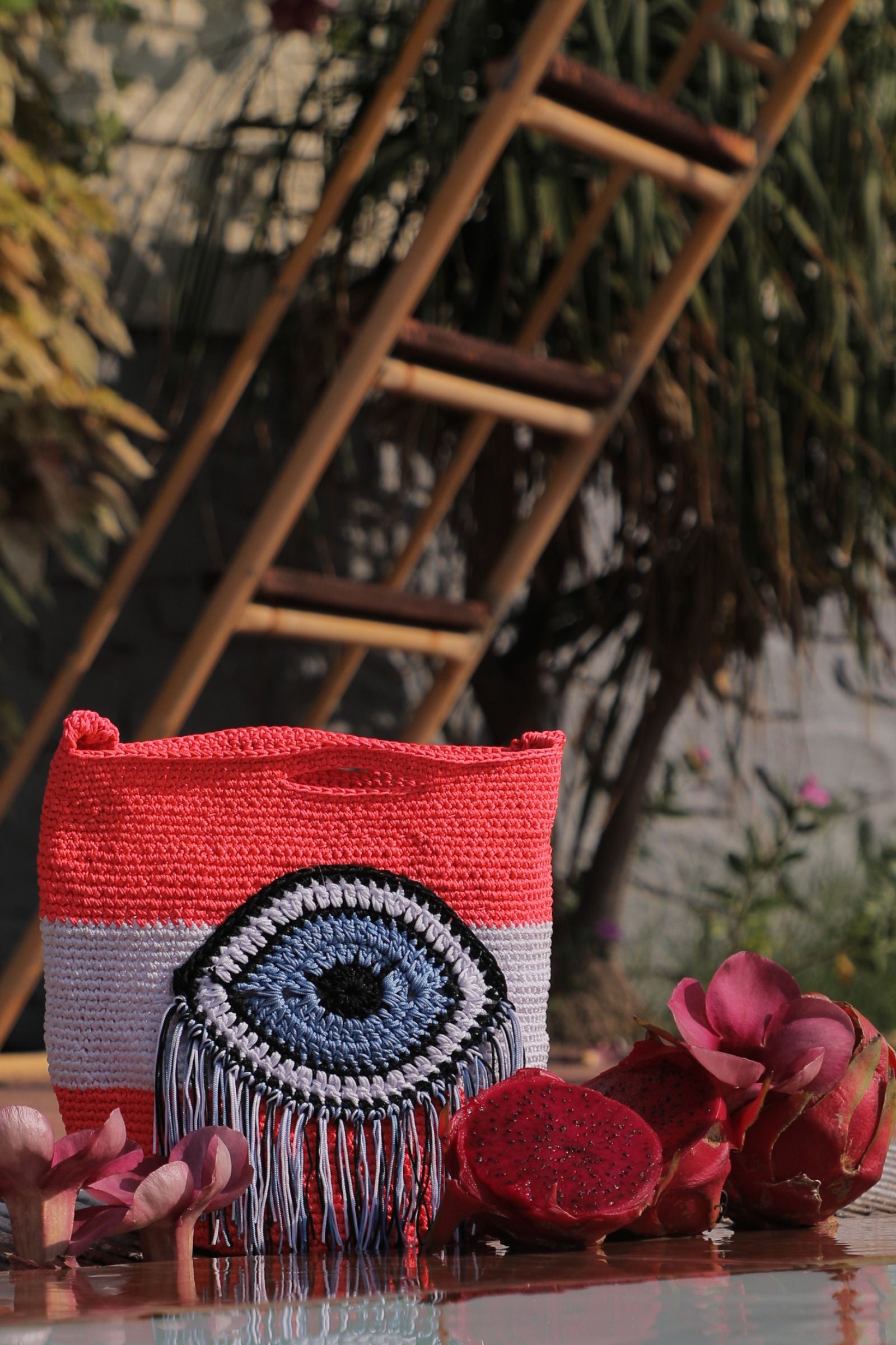FUCHSIA EVIL EYE SLING