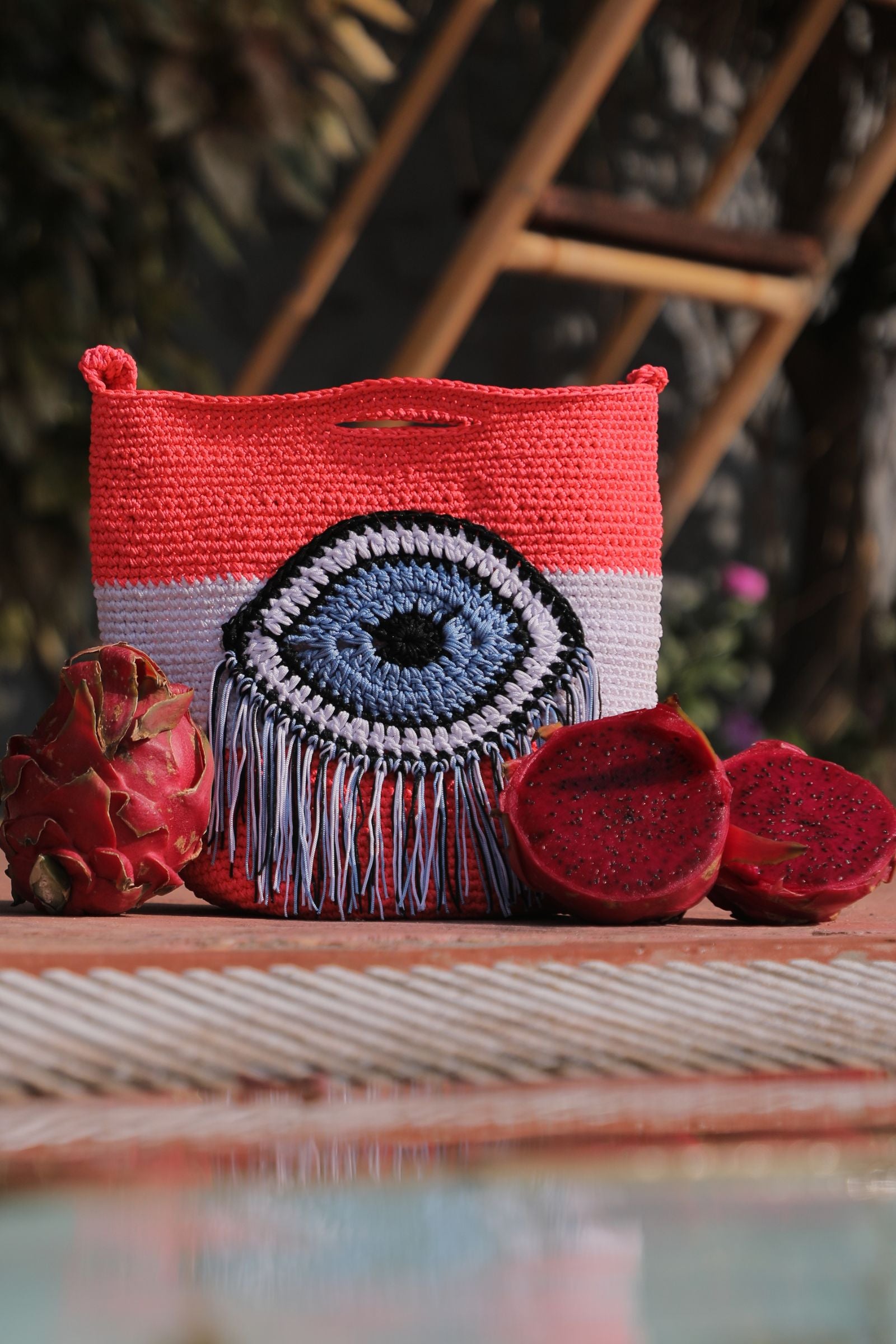 FUCHSIA EVIL EYE SLING