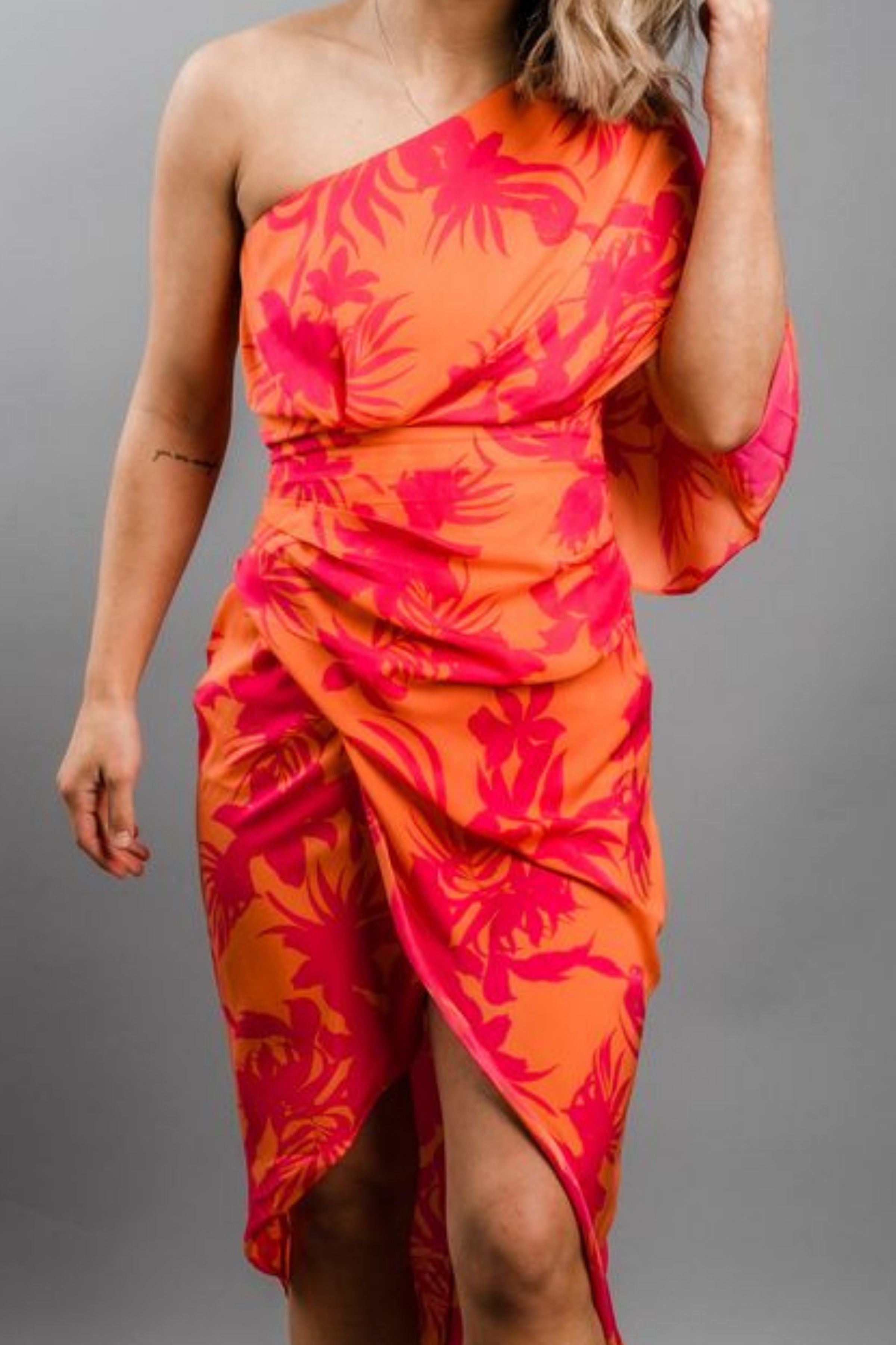 PAPAYA ONE SHOULDER DRESS