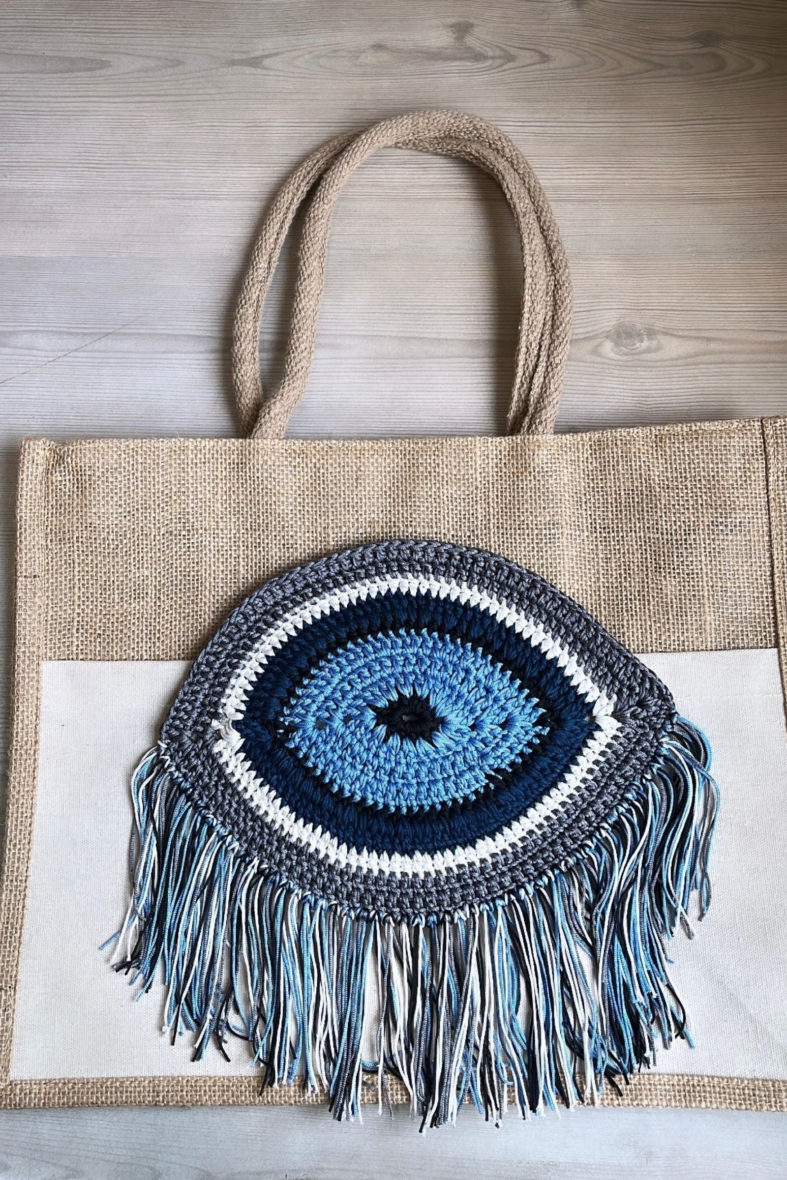 EVIL EYE JUTE BAG