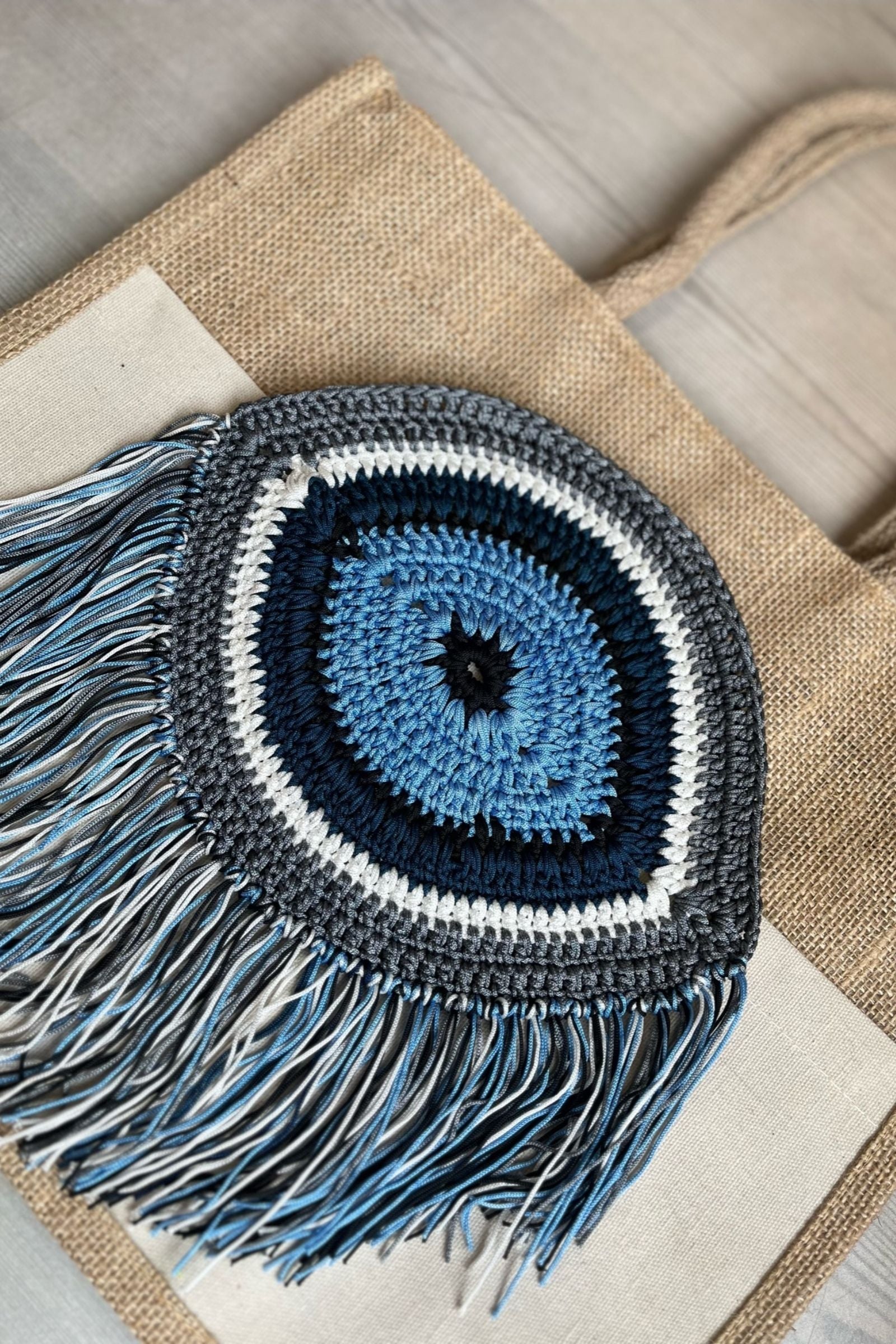 EVIL EYE JUTE BAG
