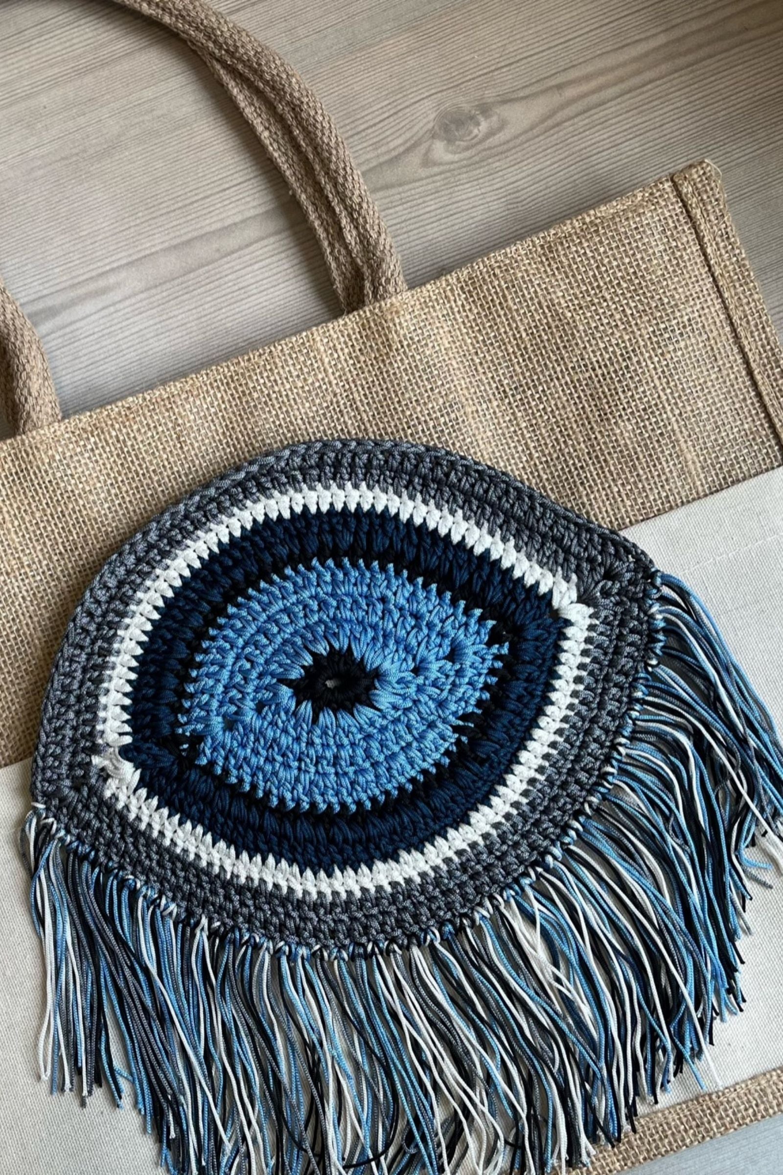 EVIL EYE JUTE BAG
