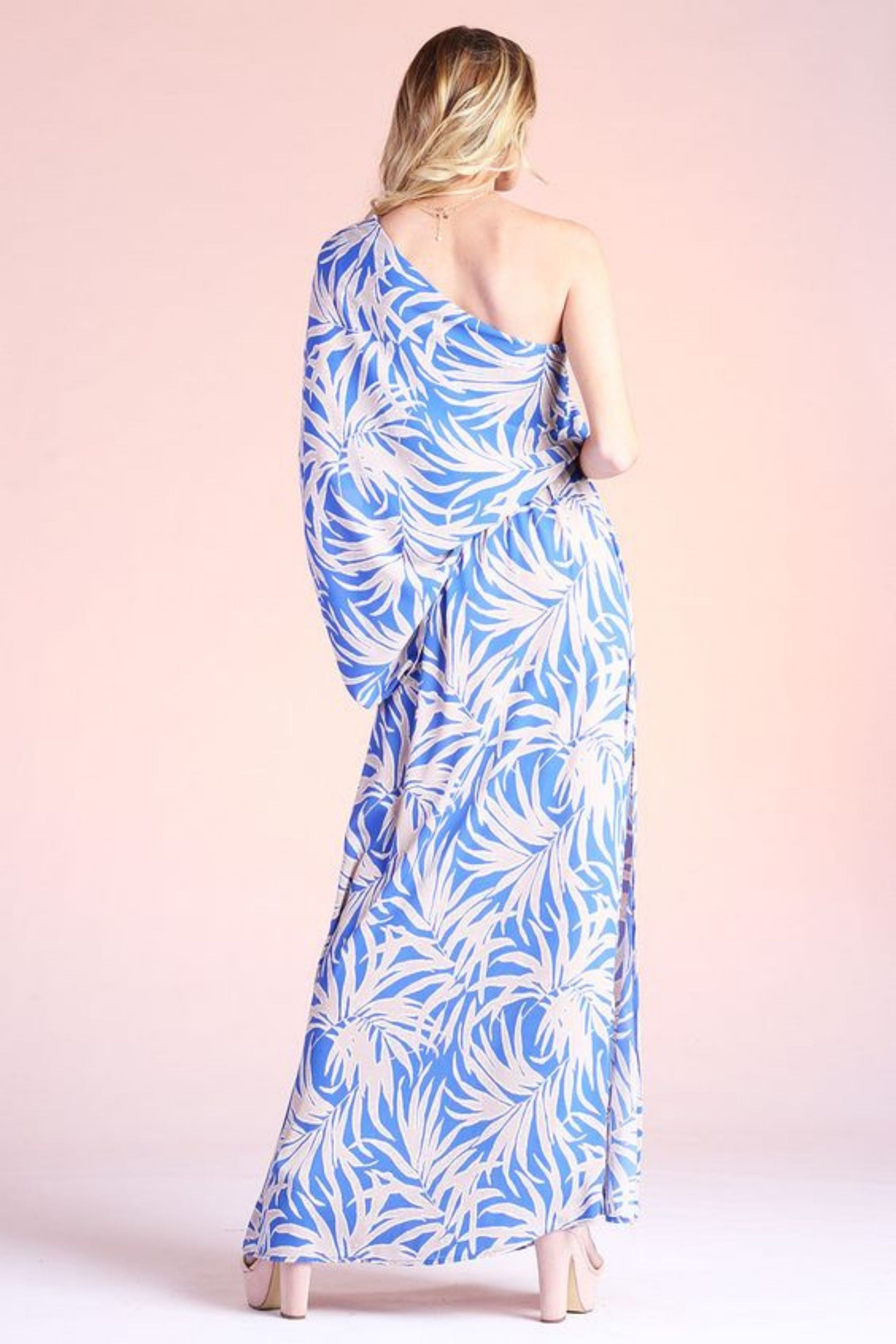 SLOUCHY ONE SHOULDER MAXI DDRESS