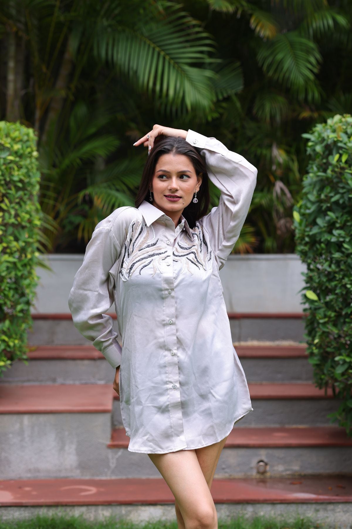 Glow Weave Shirt Dress