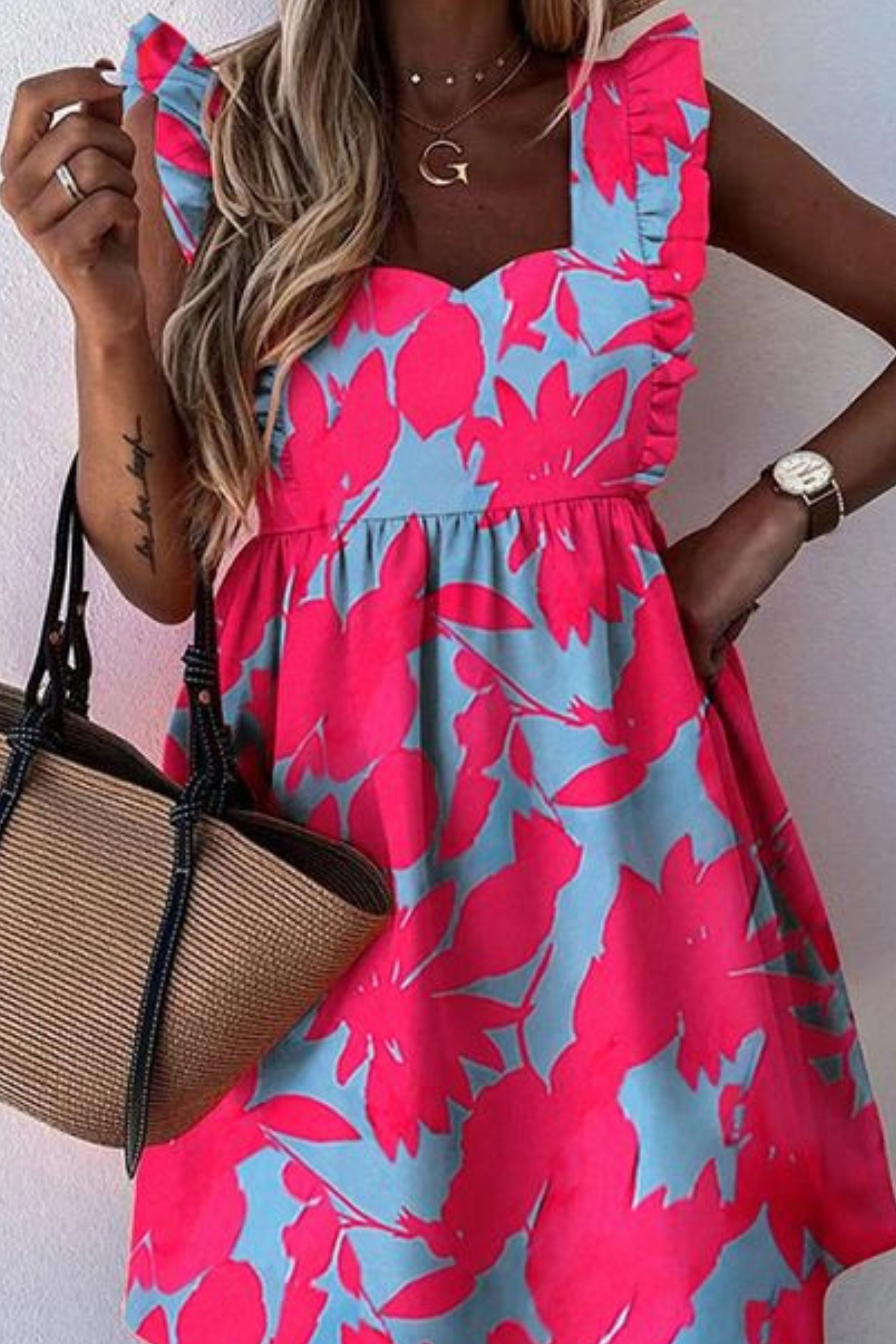 CAMELLIA RUFFLES MINI DRESS