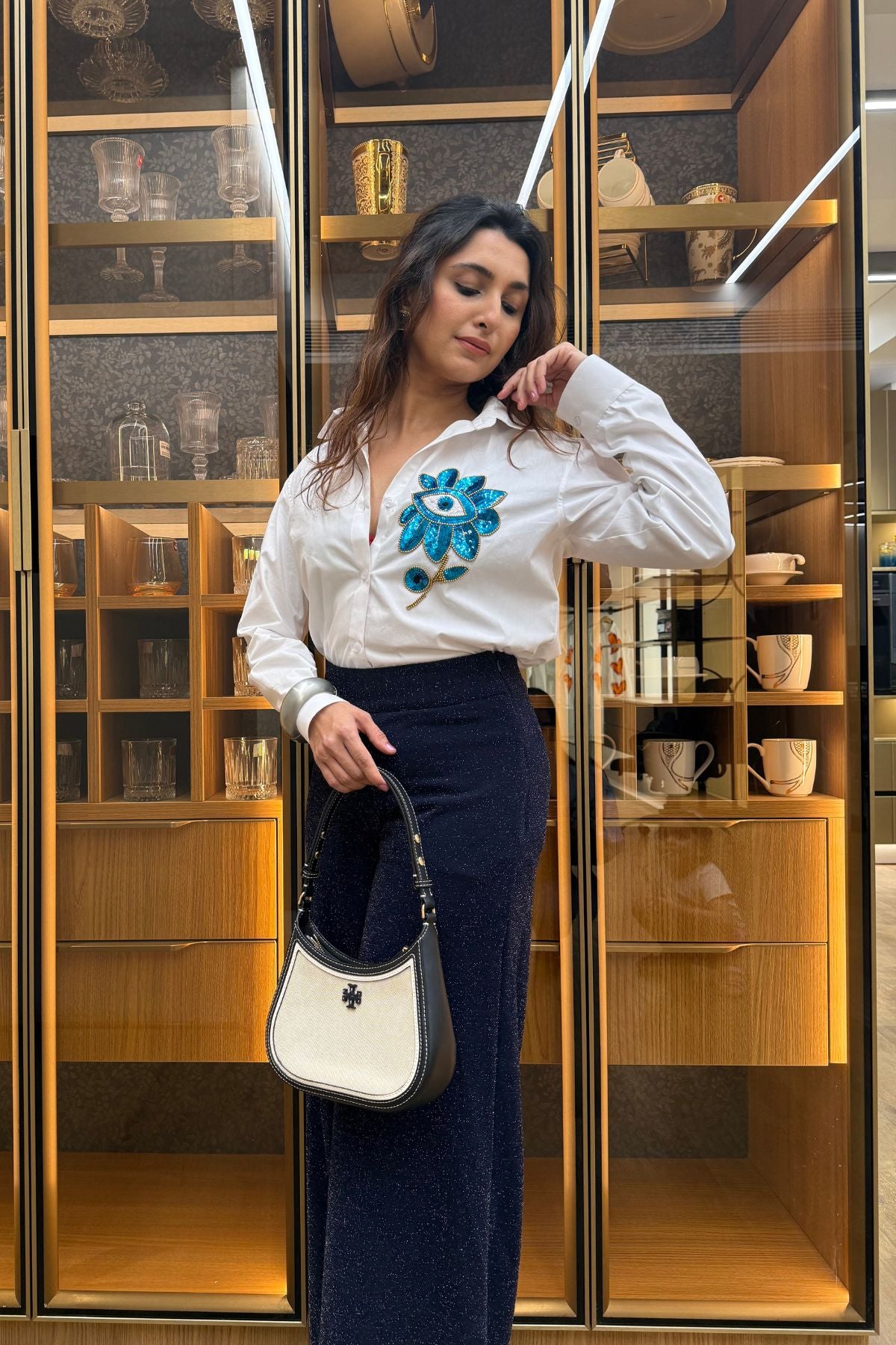 WHITE GAZE EVIL EYE SHIRT