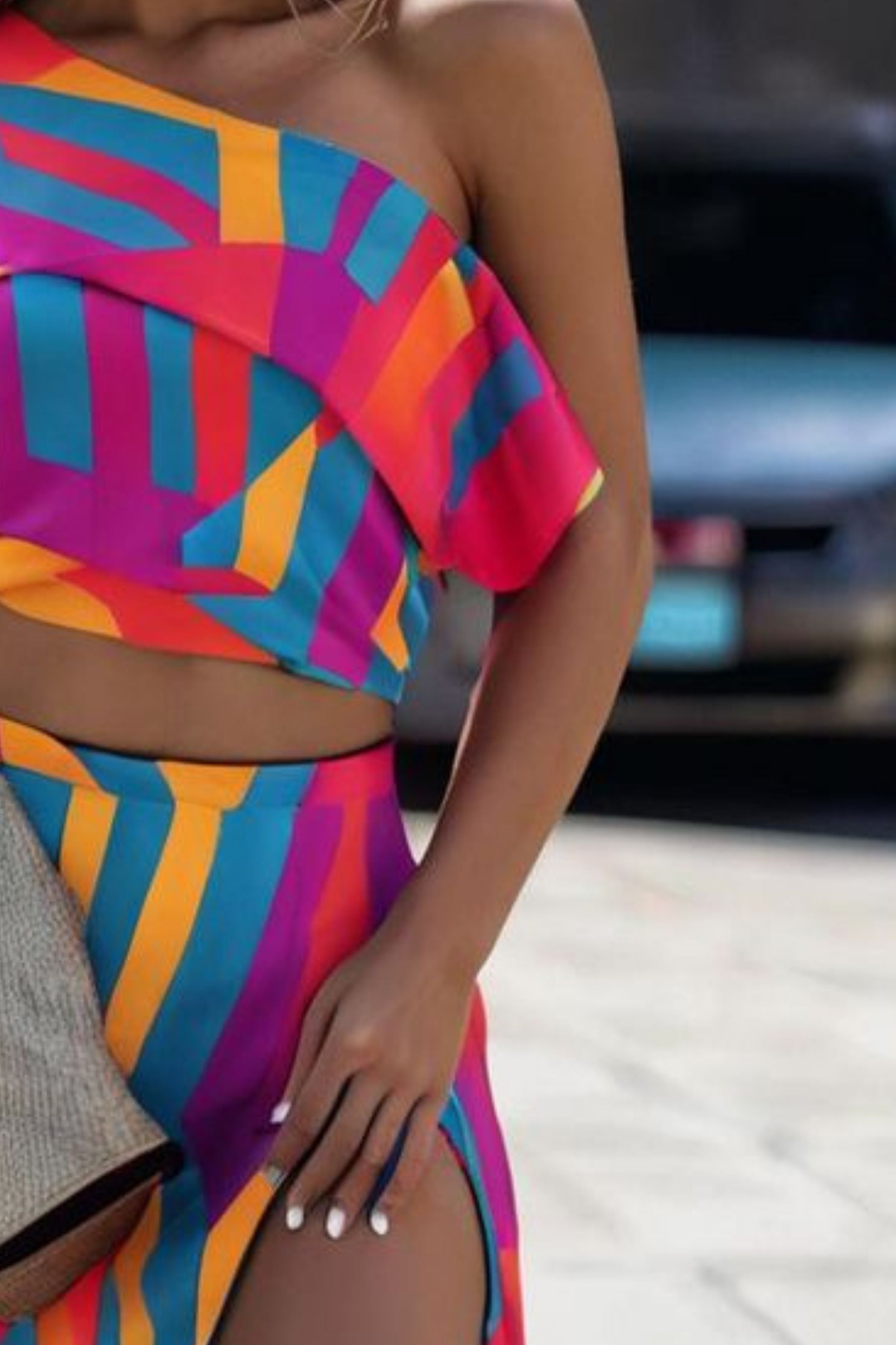 CUTOUT TOP AND SKIRT