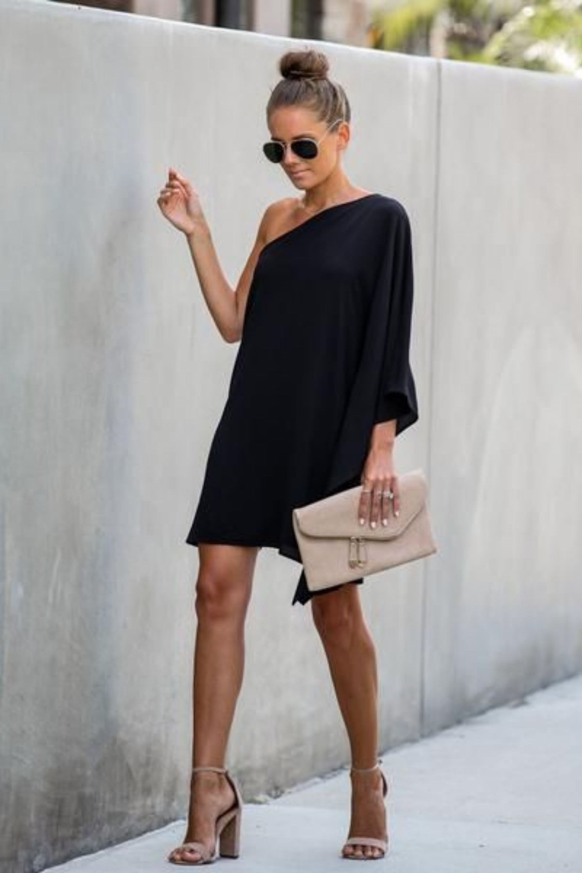 BLACK ONE SHOULDER DRESS – Babe Couture