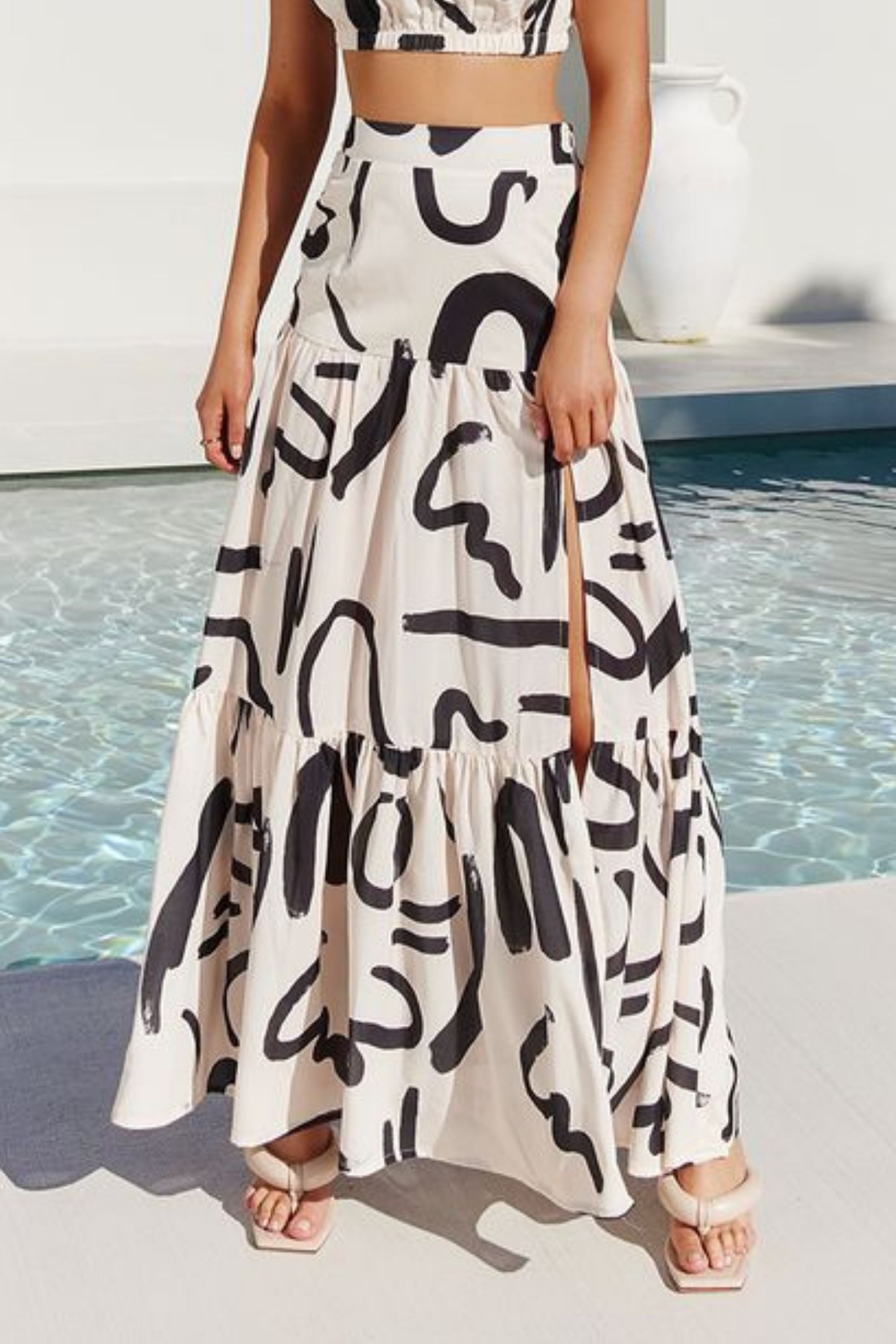 MARTINI CROP TOP AND LONG SKIRT