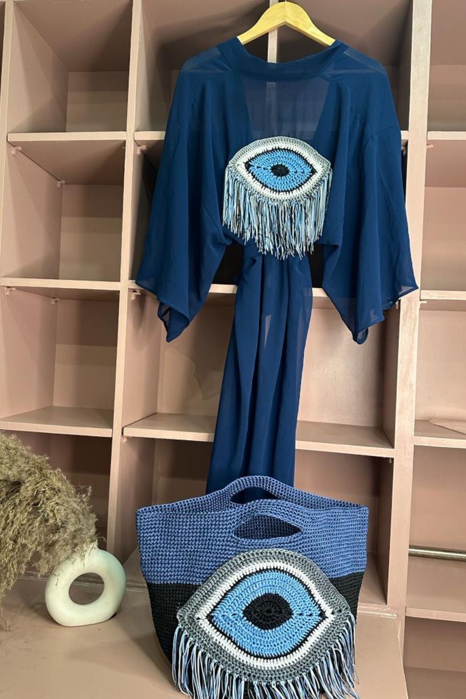 EVIL EYE KIMONOS WITH A CROCHET MOTIF