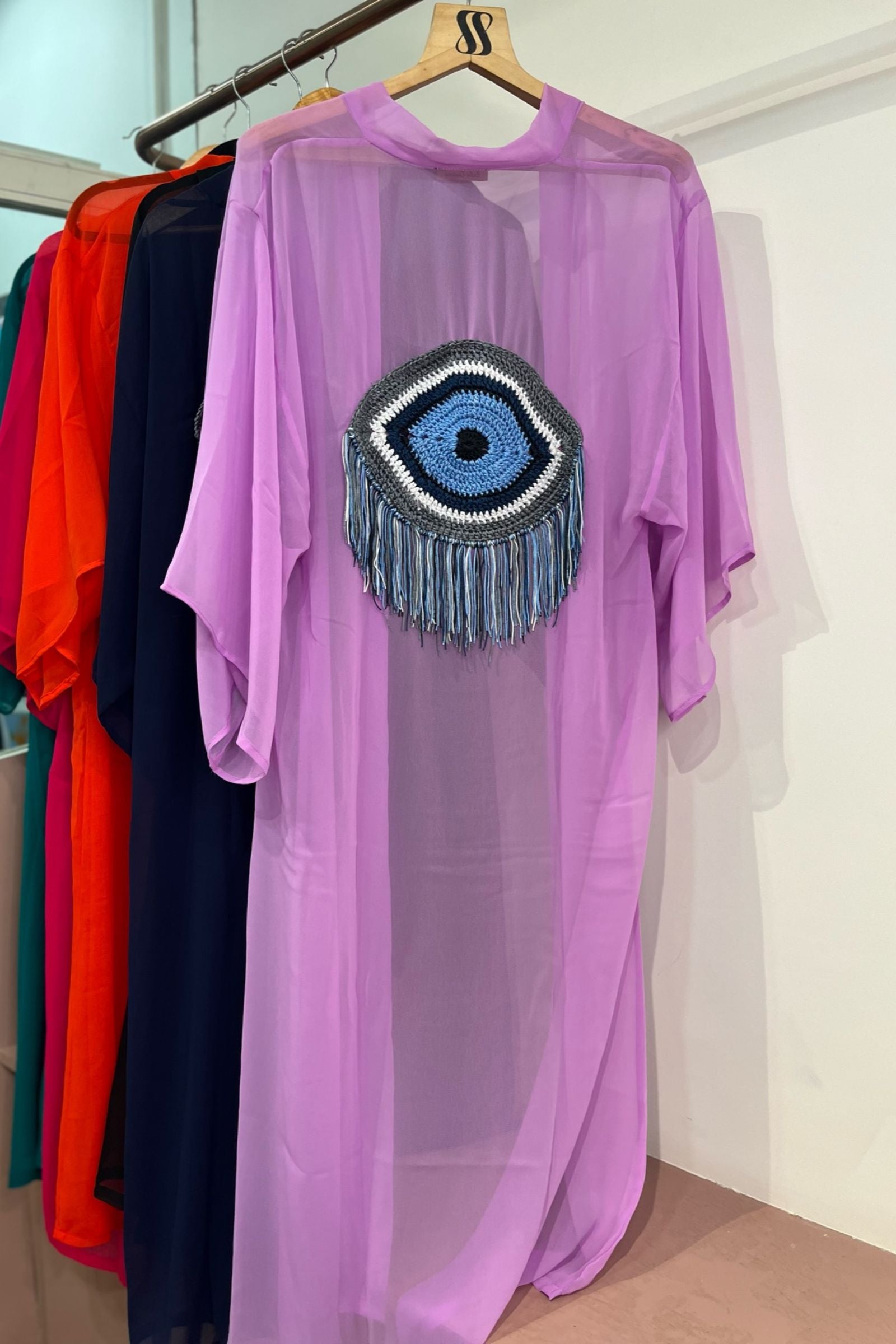 EVIL EYE KIMONOS WITH A CROCHET MOTIF