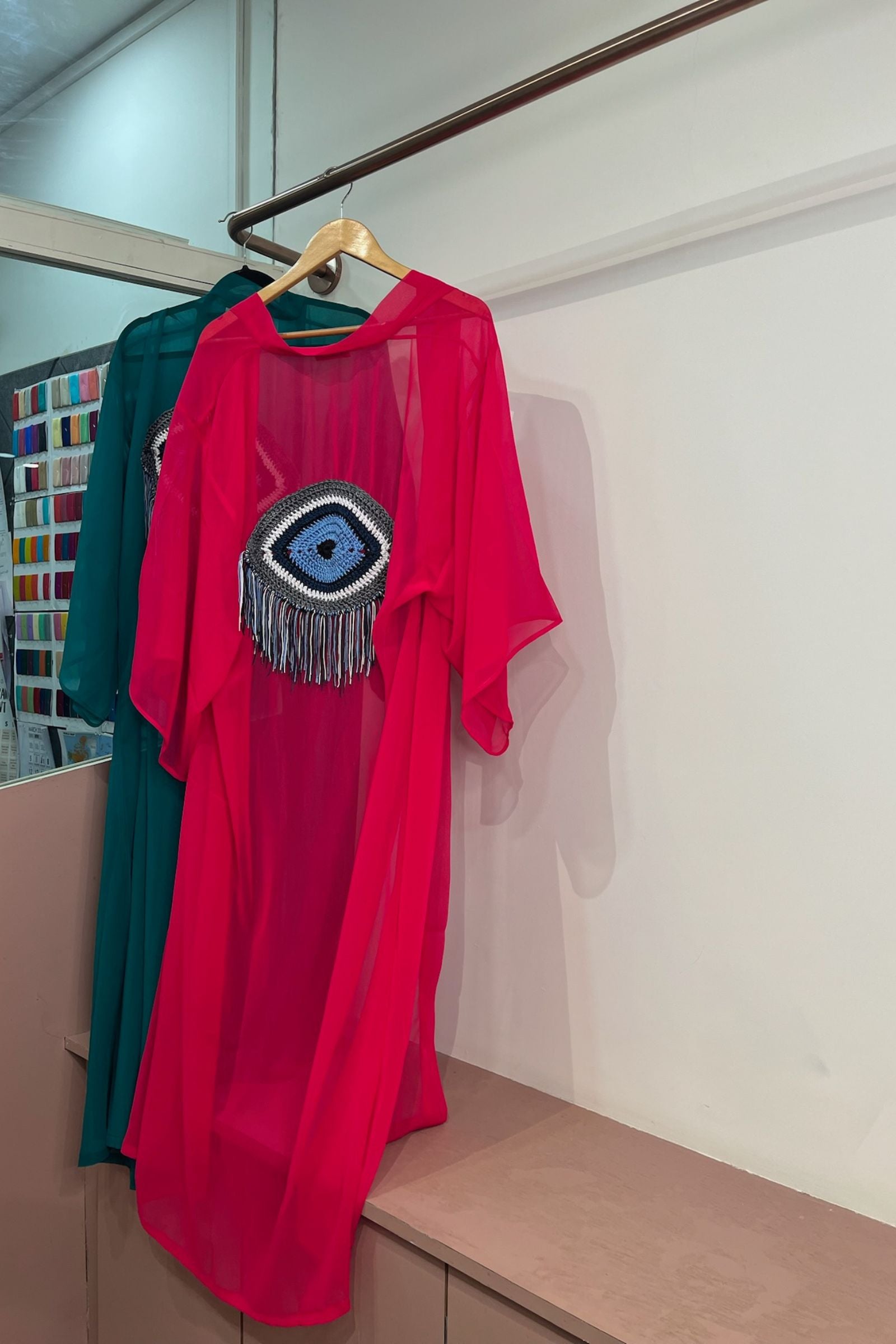 EVIL EYE KIMONOS WITH A CROCHET MOTIF